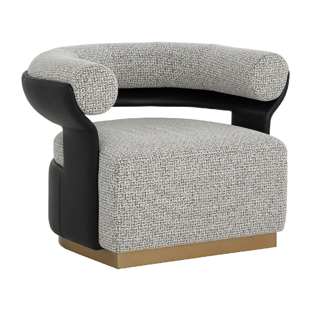 Curved-Back Swivel Lounge Chair by Splendido Olida Accent Chair, alternate view 8