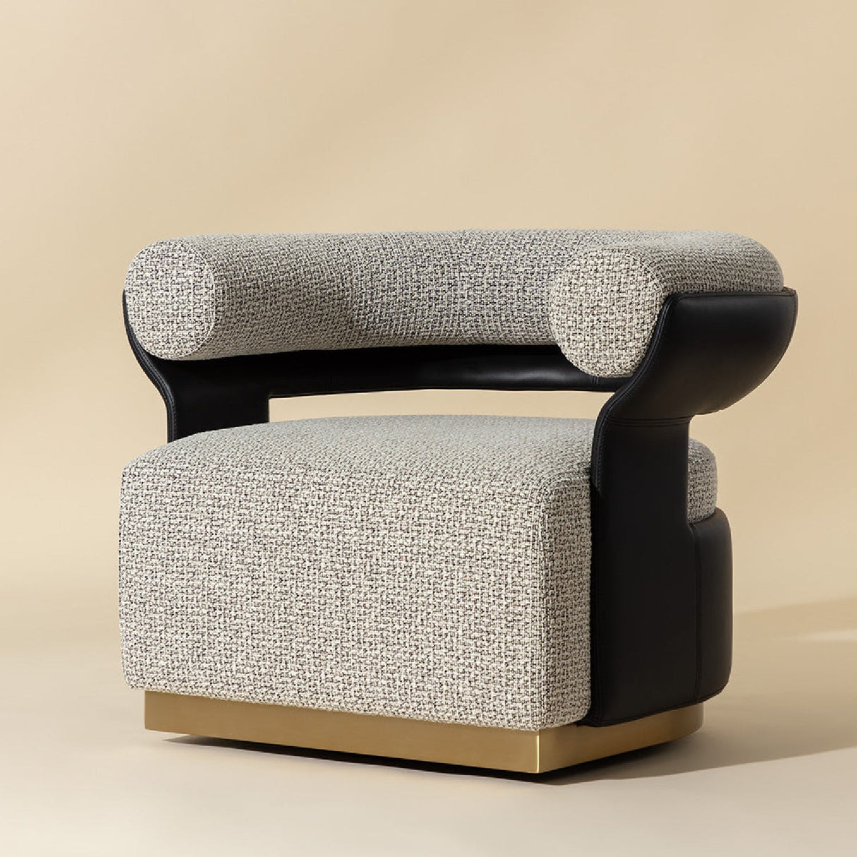 Curved-Back Swivel Lounge Chair by Splendido Olida Accent Chair, alternate view 10