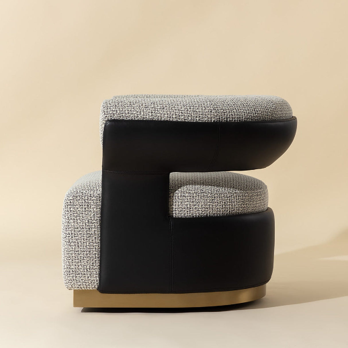 Curved-Back Swivel Lounge Chair by Splendido Olida Accent Chair, alternate view 12