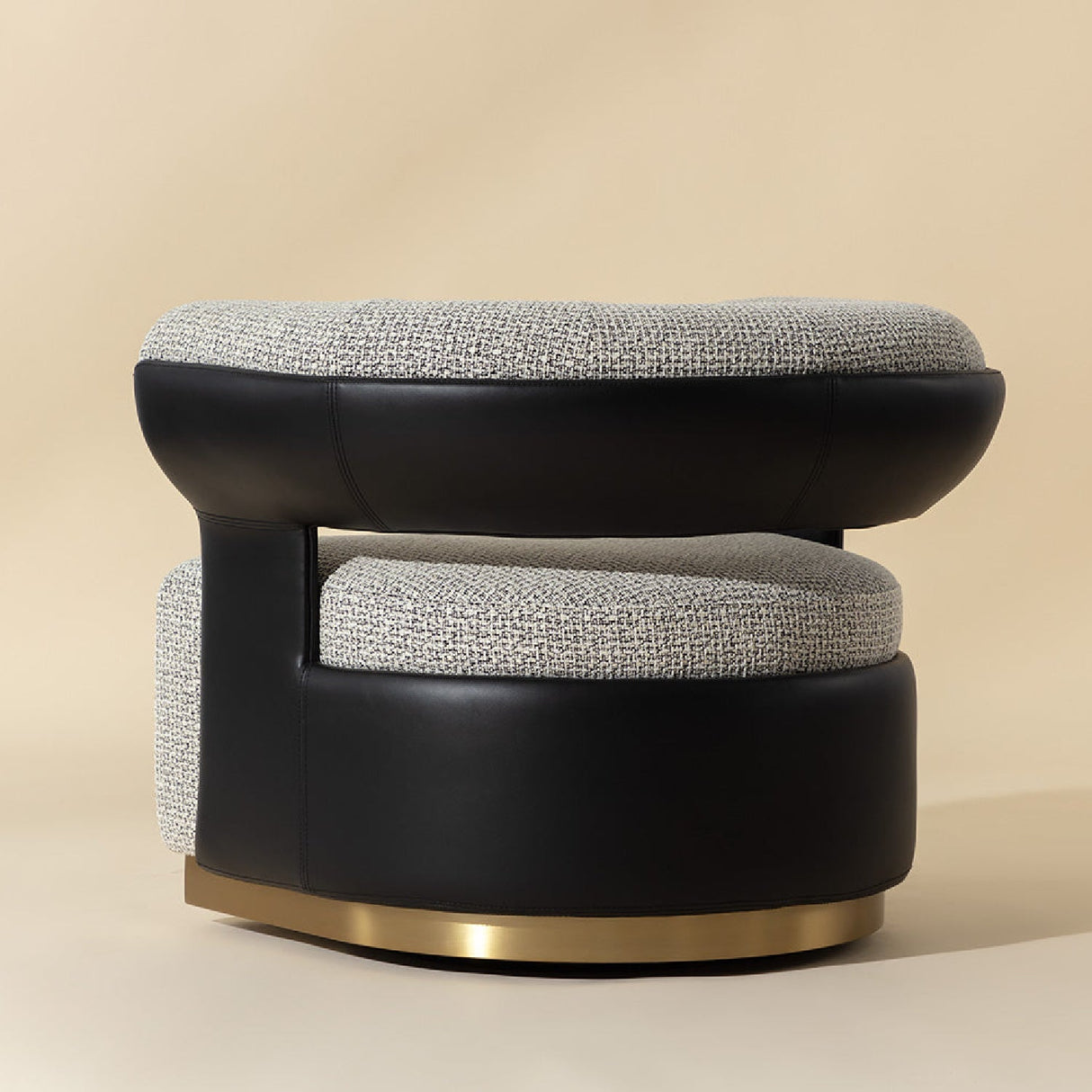Curved-Back Swivel Lounge Chair by Splendido Olida Accent Chair, alternate view 13