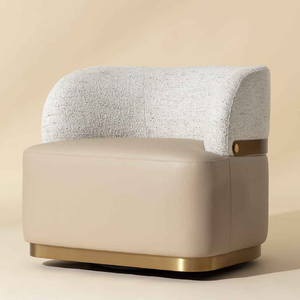 Leather Seat Swivel Lounge Chair by Splendido Brinda Accent Chair, alternate view 3