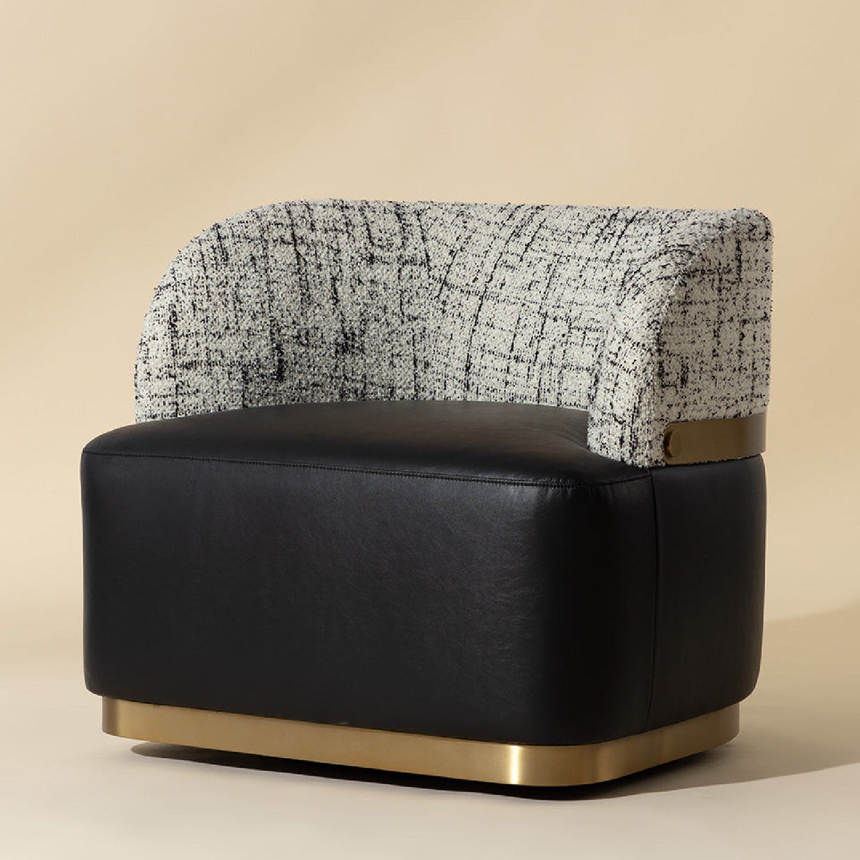Leather Seat Swivel Lounge Chair by Splendido Brinda Accent Chair, alternate view 12