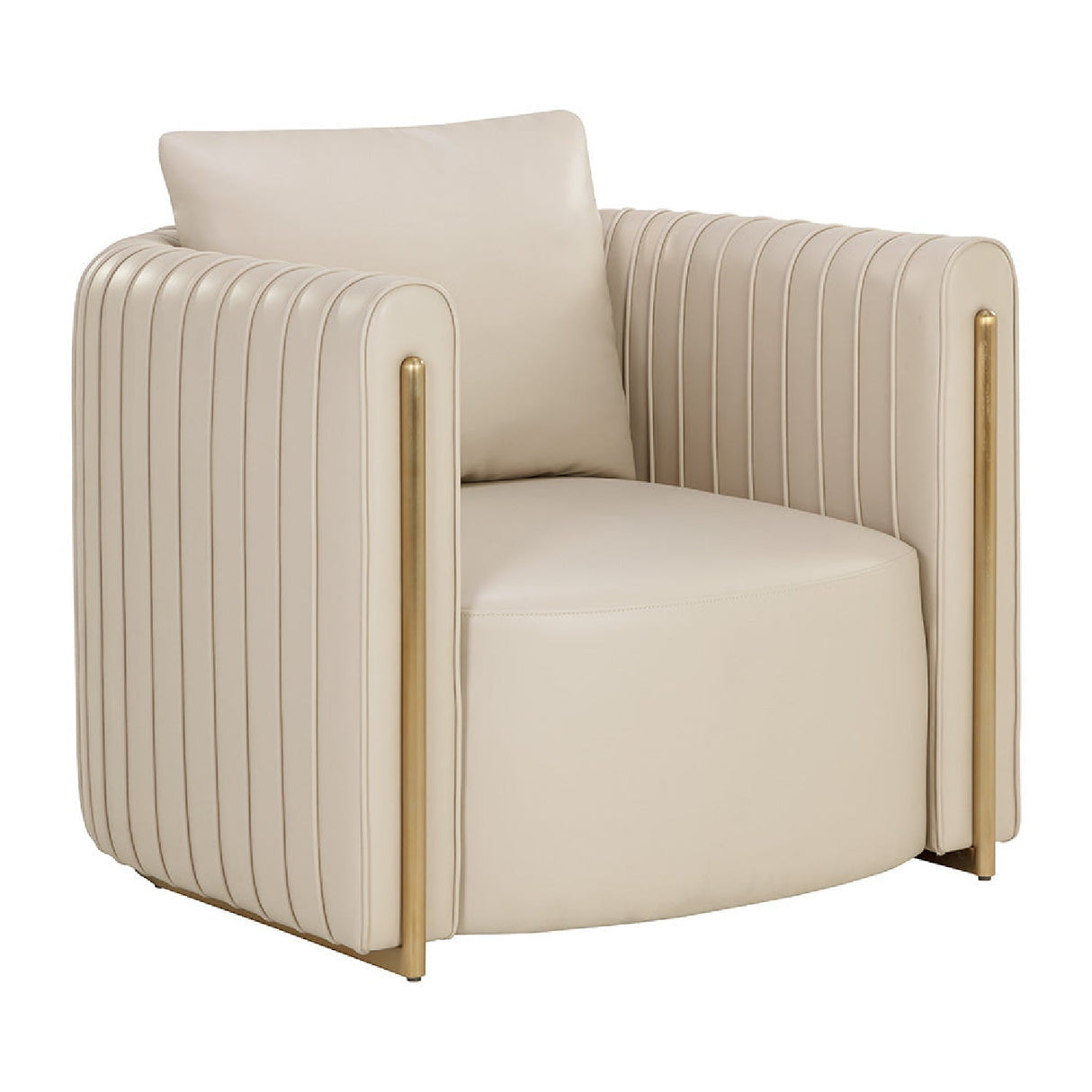 Leather Channel-Piped Lounge Chair by Splendido Alix Accent Chair