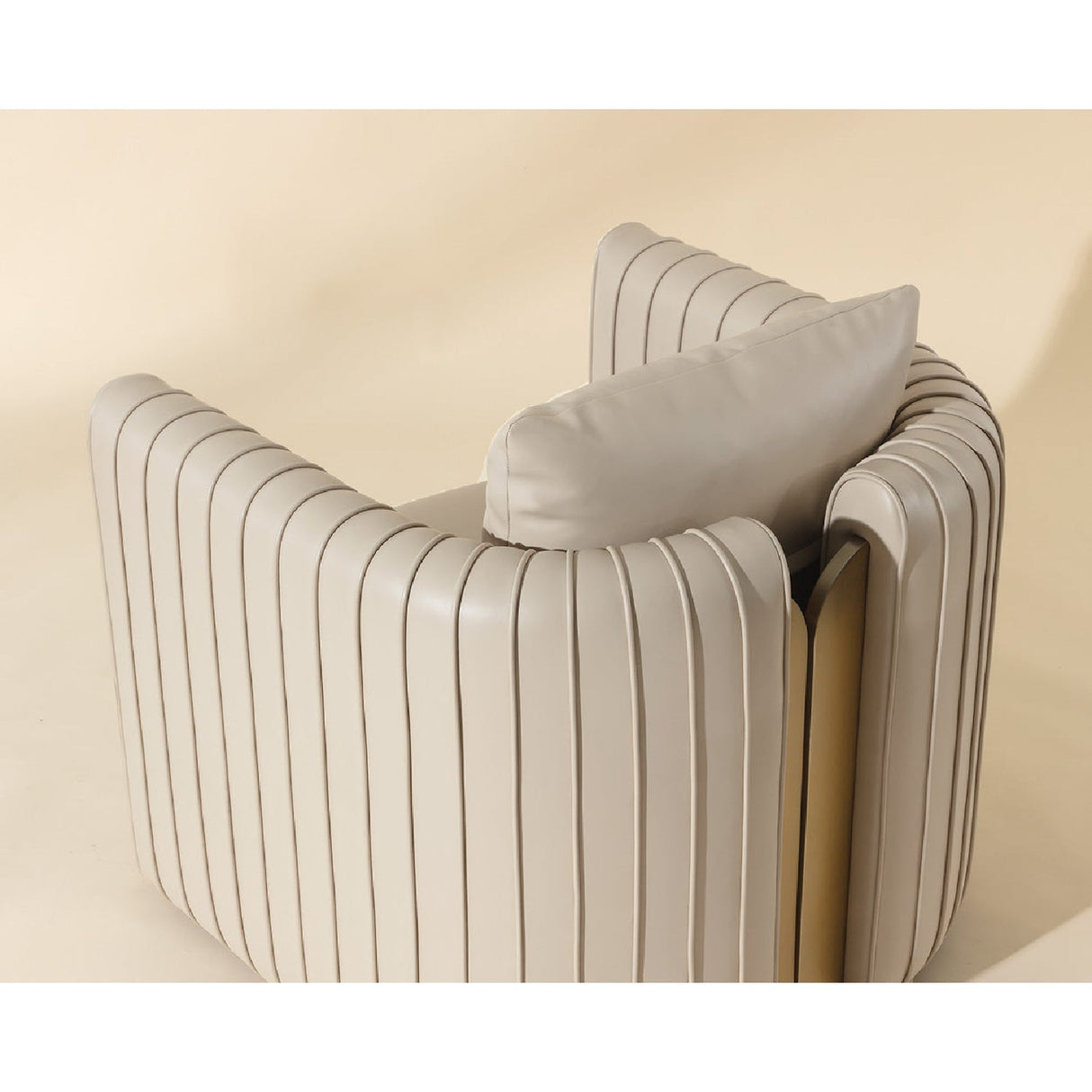Leather Channel-Piped Lounge Chair by Splendido Alix Accent Chair, alternate view 11