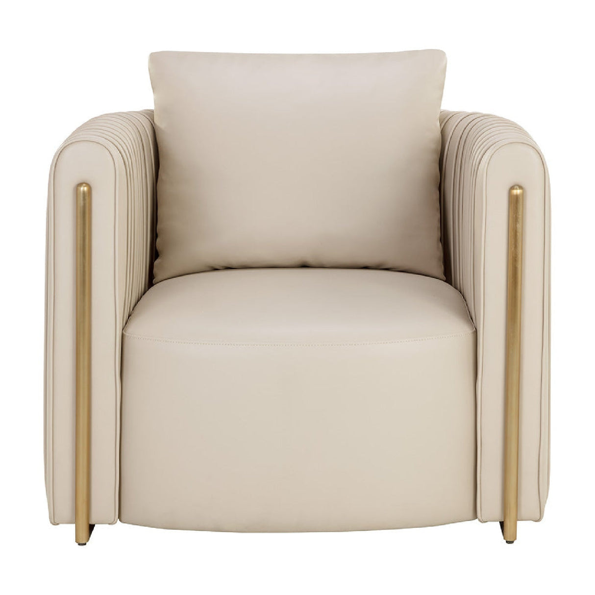 Leather Channel-Piped Lounge Chair by Splendido Alix Accent Chair, alternate view 3