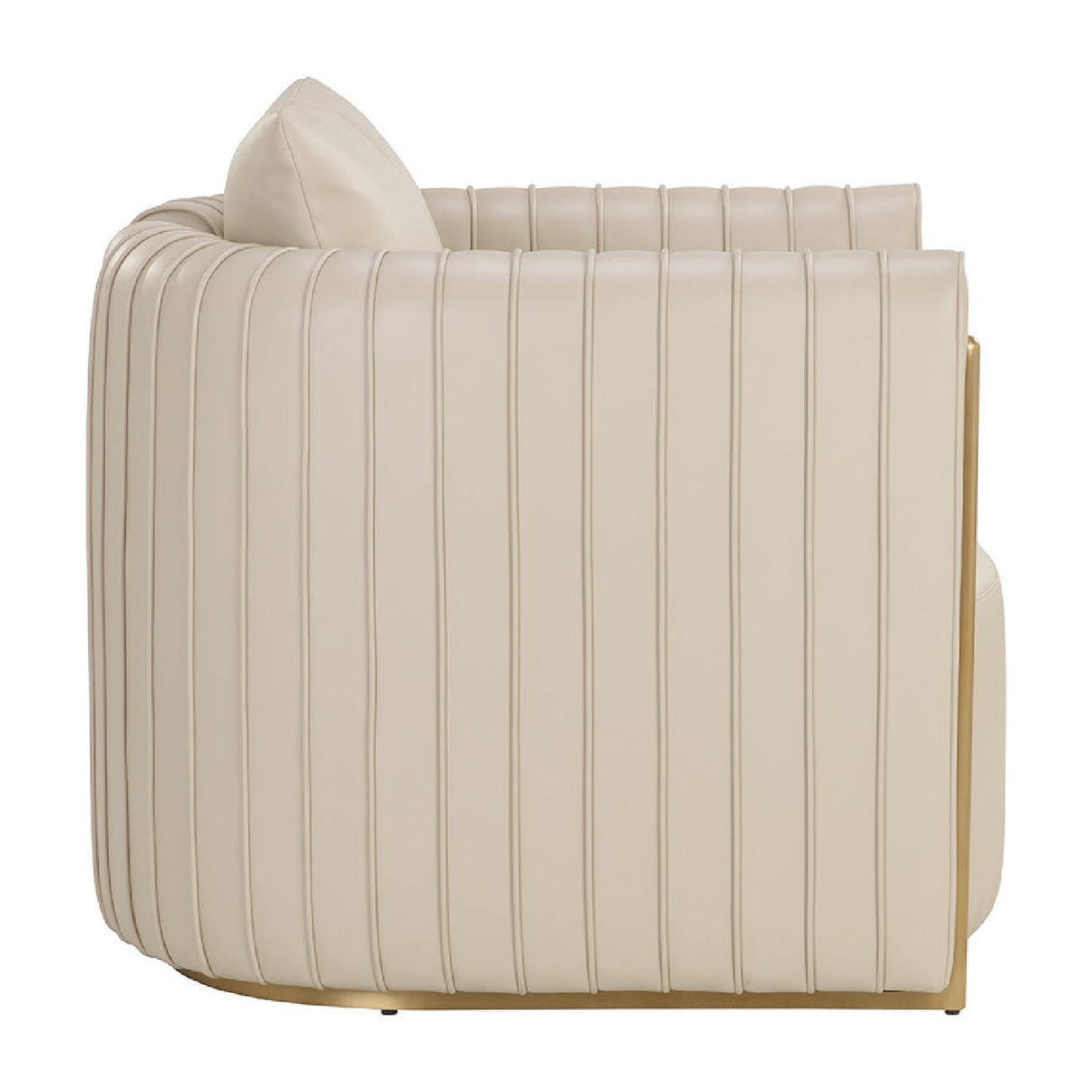 Leather Channel-Piped Lounge Chair by Splendido Alix Accent Chair, alternate view 4