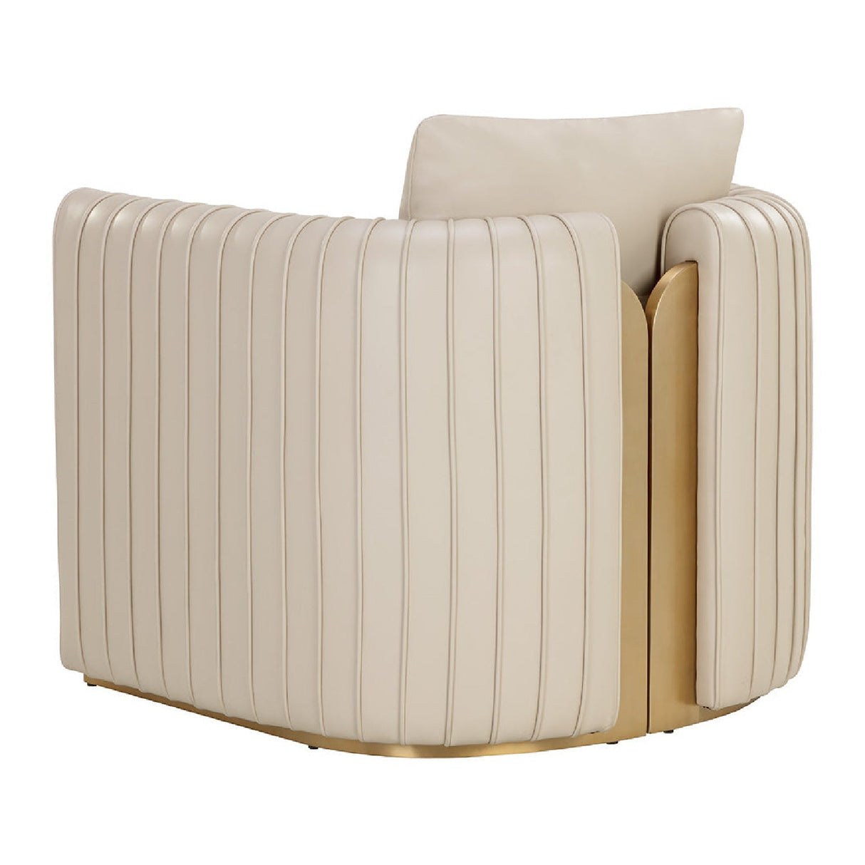 Leather Channel-Piped Lounge Chair by Splendido Alix Accent Chair, alternate view 5