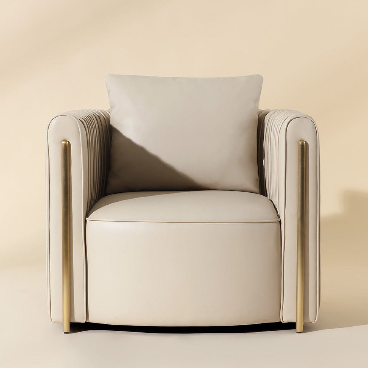 Leather Channel-Piped Lounge Chair by Splendido Alix Accent Chair, alternate view 10