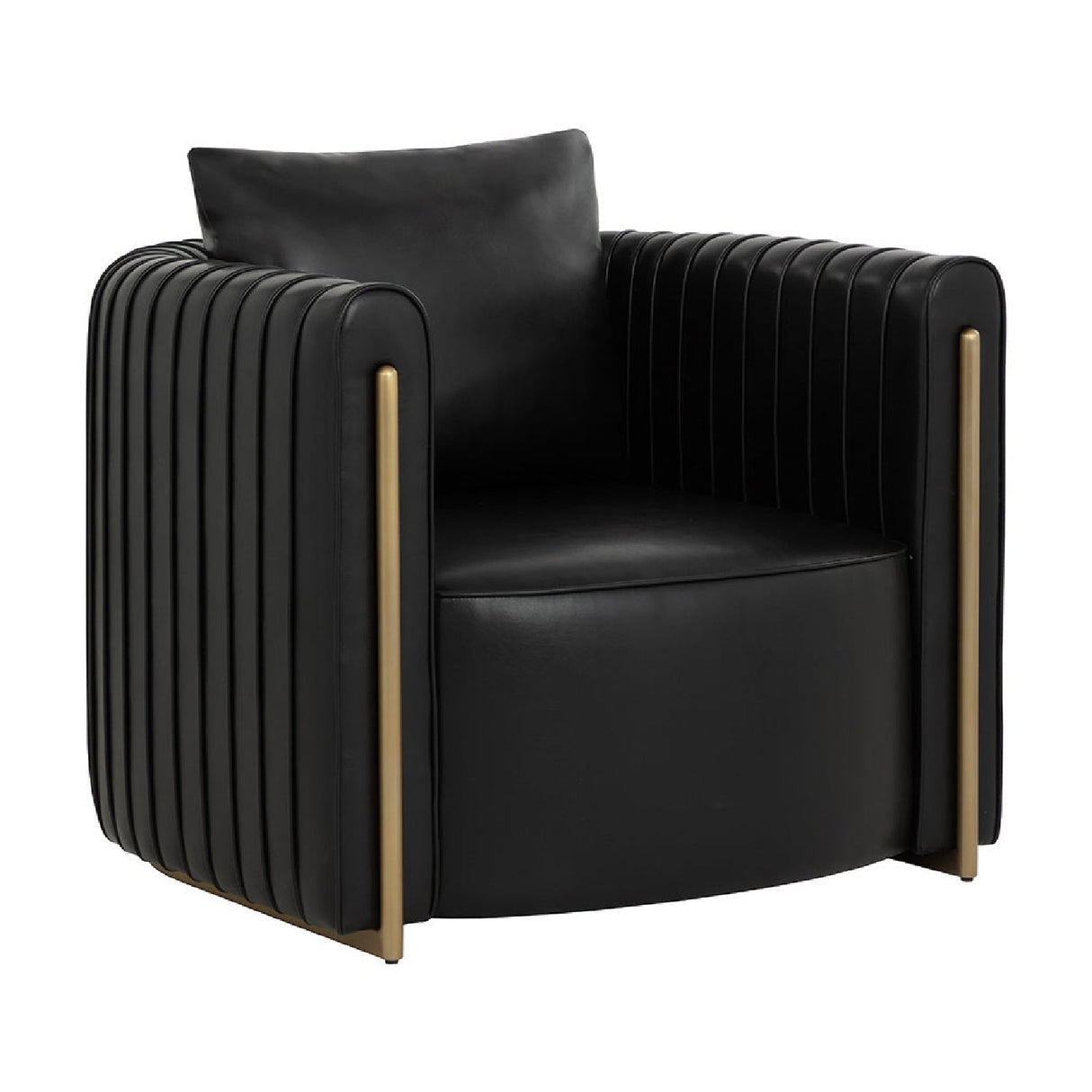 Leather Channel-Piped Lounge Chair by Splendido Alix Accent Chair, alternate view 13