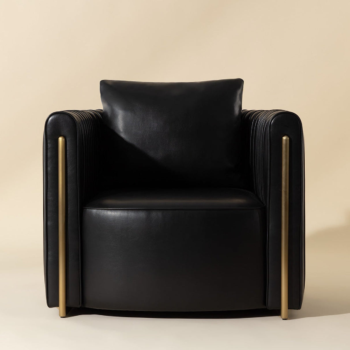 Leather Channel-Piped Lounge Chair by Splendido Alix Accent Chair, alternate view 15
