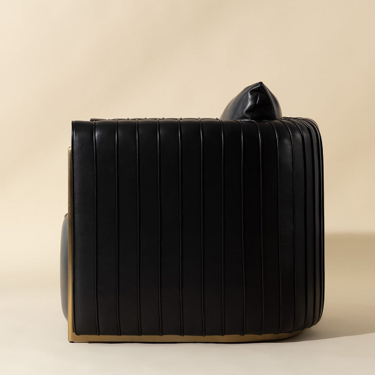 Leather Channel-Piped Lounge Chair by Splendido Alix Accent Chair, alternate view 17