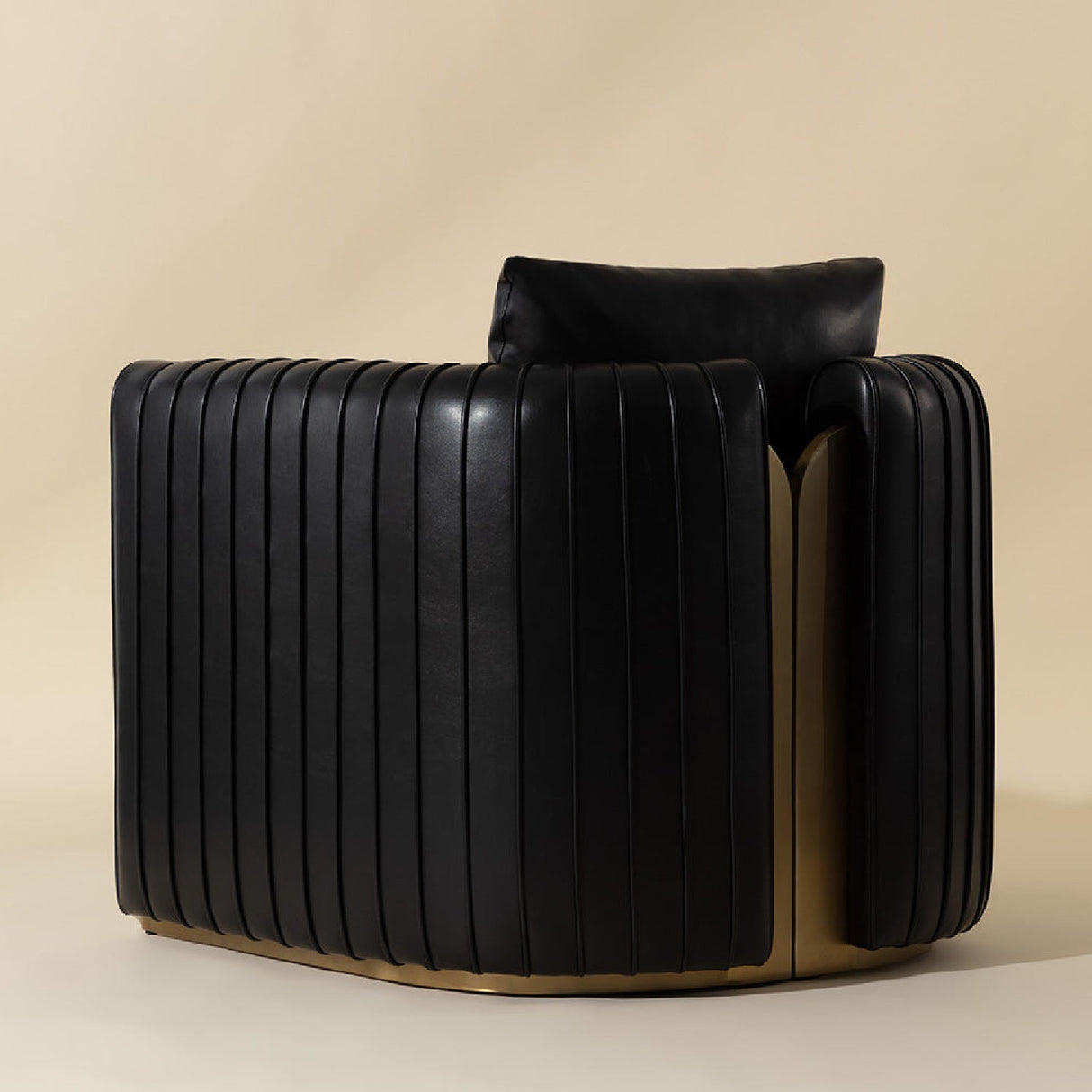 Leather Channel-Piped Lounge Chair by Splendido Alix Accent Chair, alternate view 18