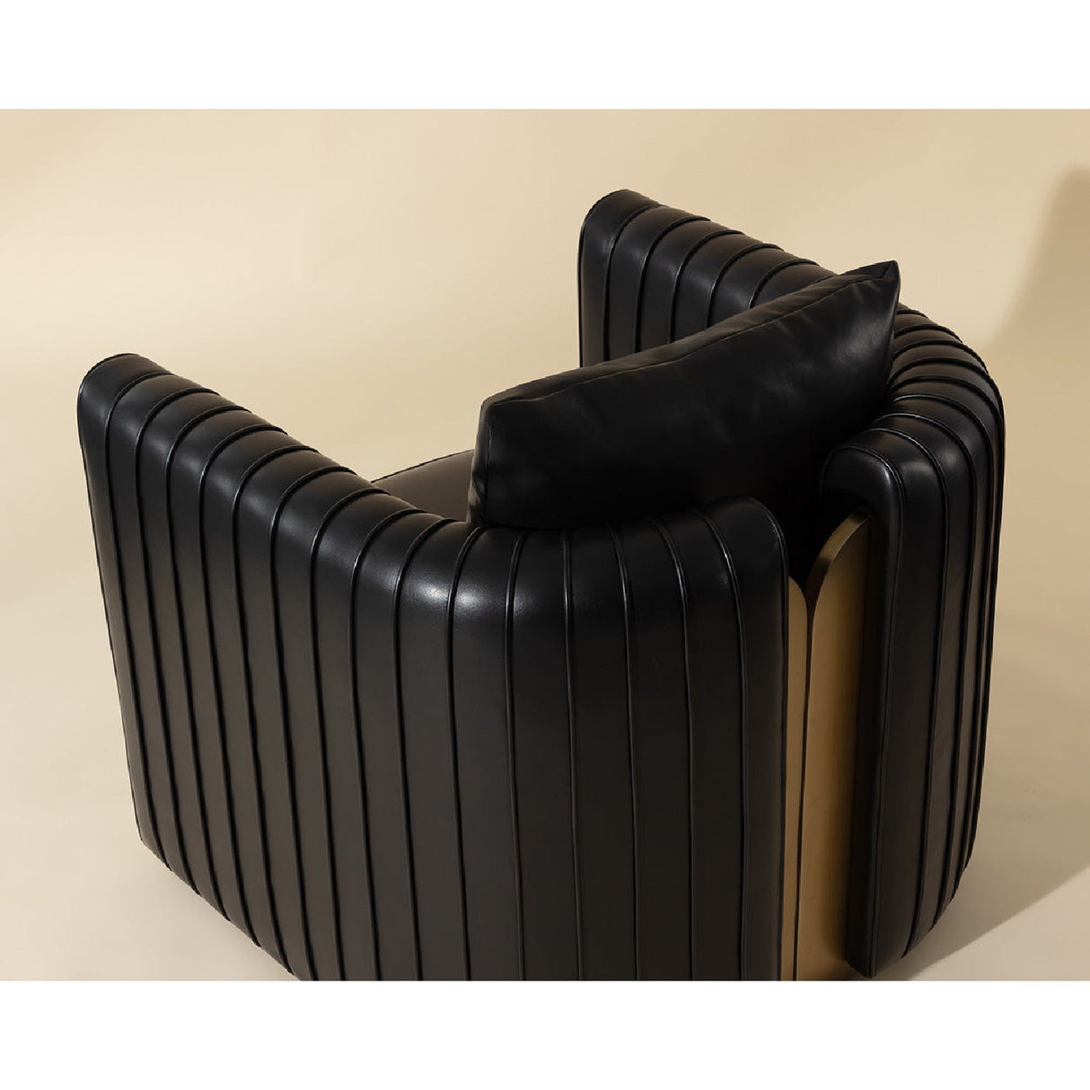 Leather Channel-Piped Lounge Chair by Splendido Alix Accent Chair, alternate view 19