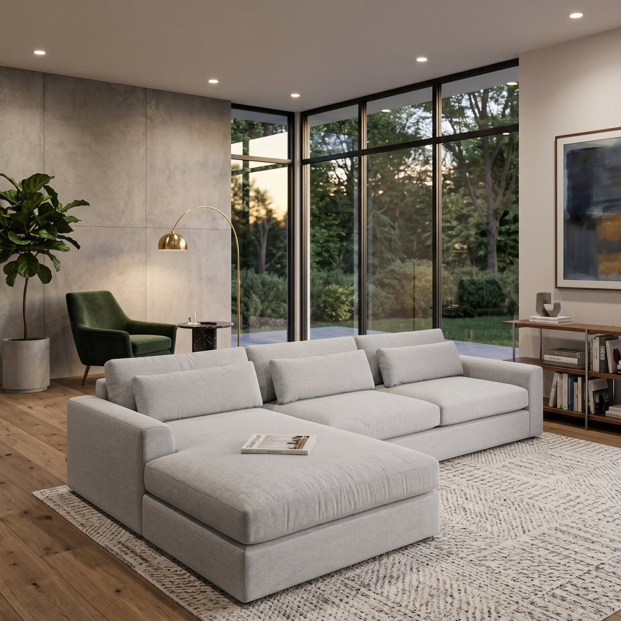 White Left Sofa Chaise by Splendido Merrick, alternate view 2