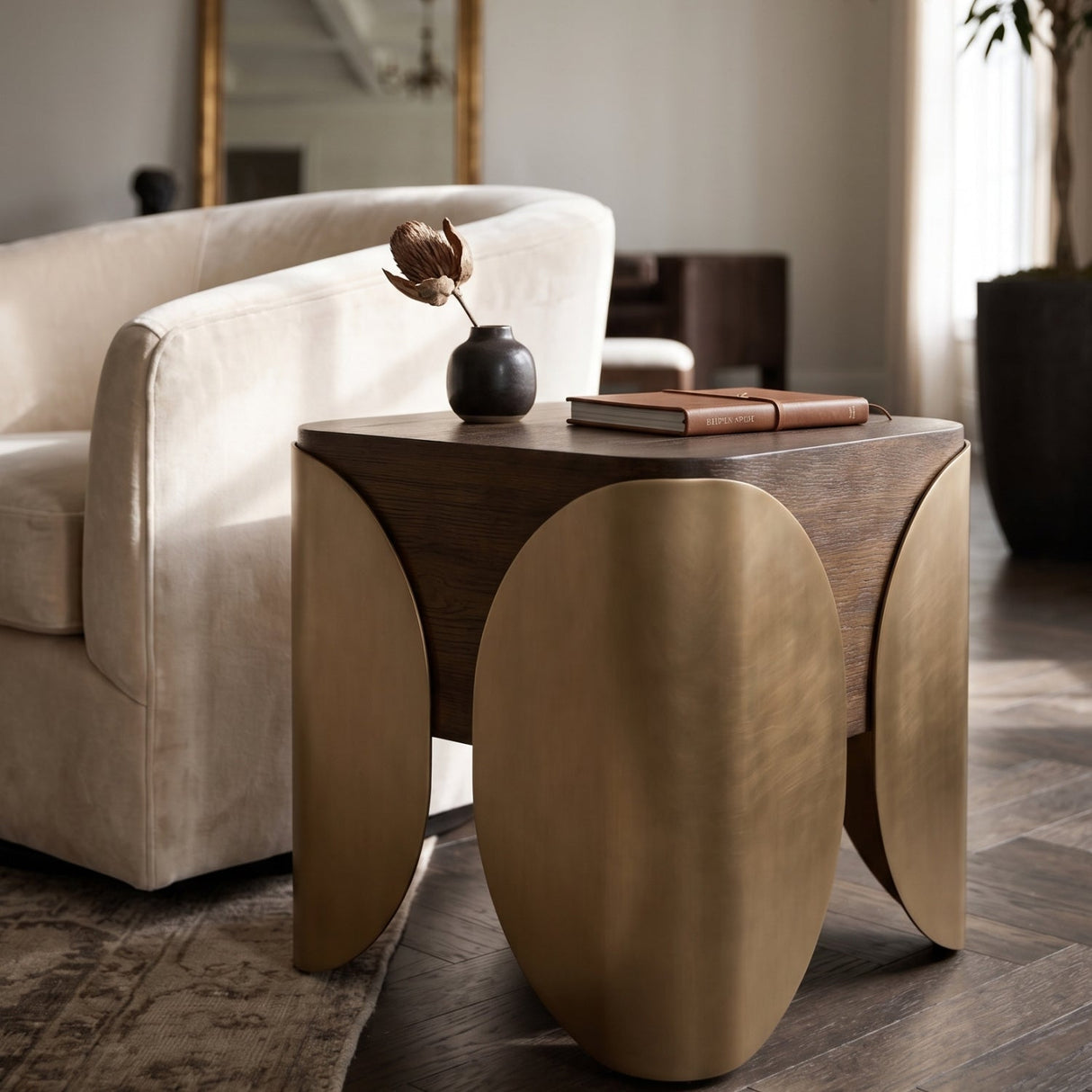Timber Effect Indoor/Outdoor Side Table by Splendido Amarula, alternate view 2