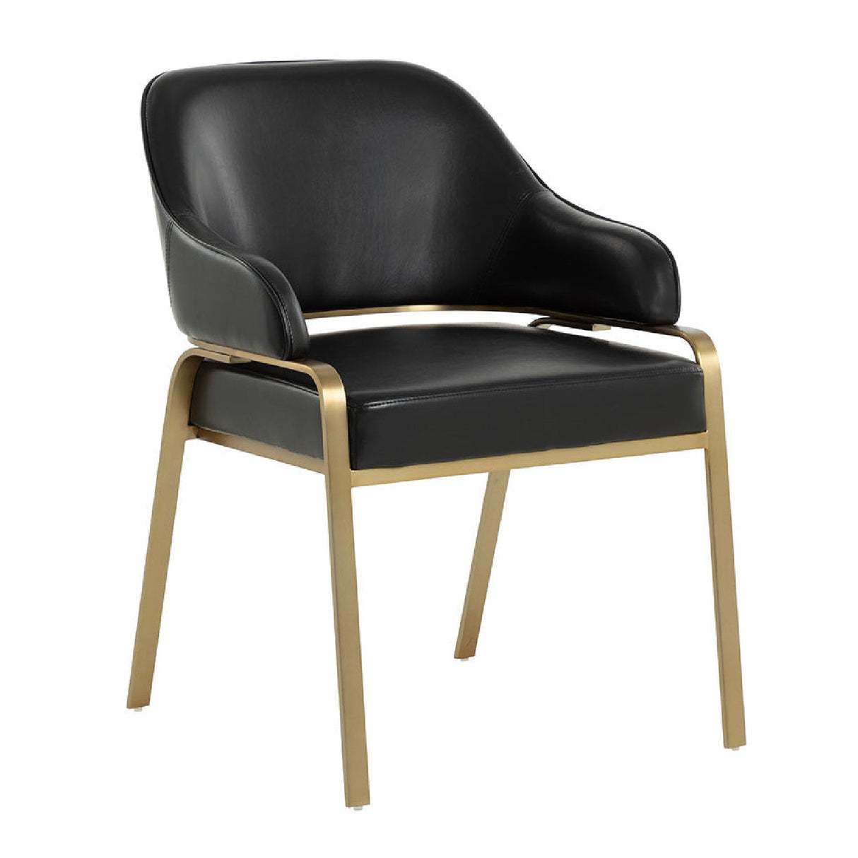 Curved-Back Leather Dining Armchair by Splendido Malachi Dining Chair, alternate view 19