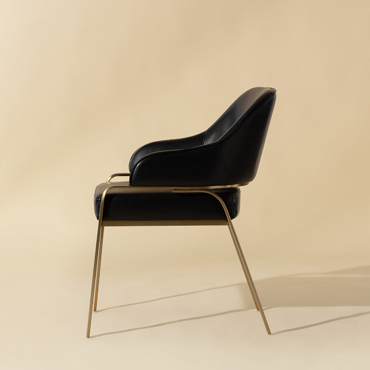 Curved-Back Leather Dining Armchair by Splendido Malachi Dining Chair, alternate view 22