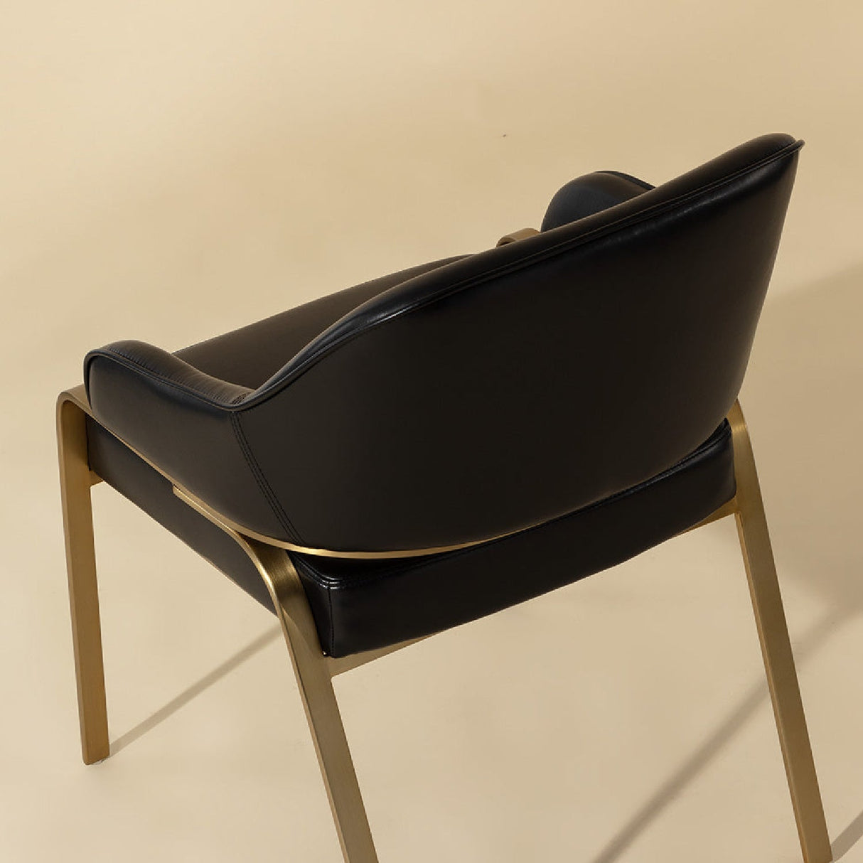 Curved-Back Leather Dining Armchair by Splendido Malachi Dining Chair, alternate view 25