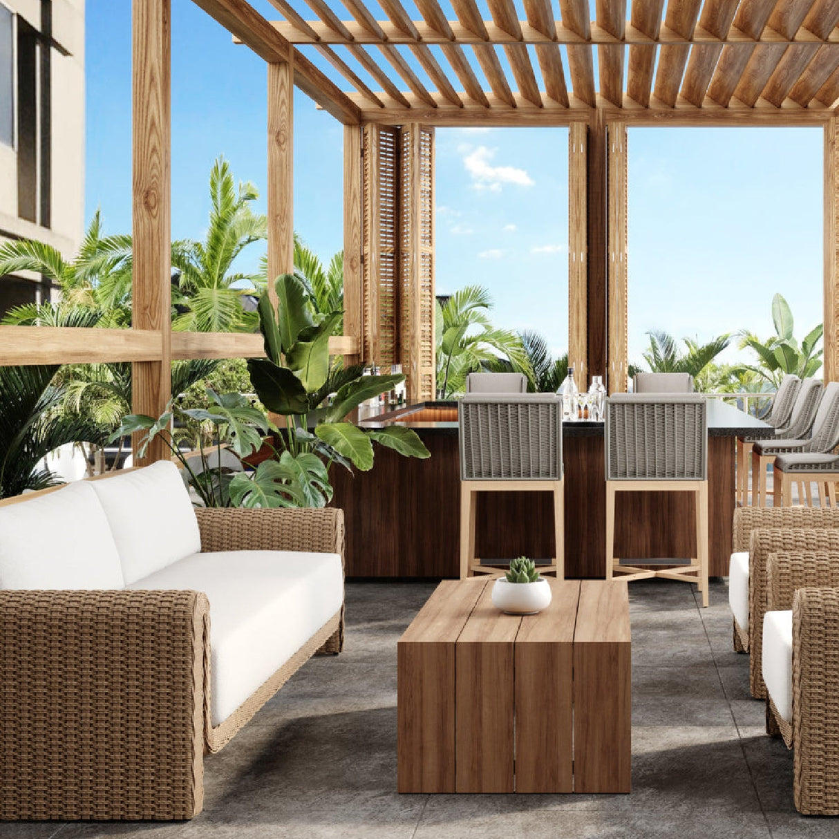 Twisted Wicker Outdoor Sofa by Splendido Tibi, alternate view 7