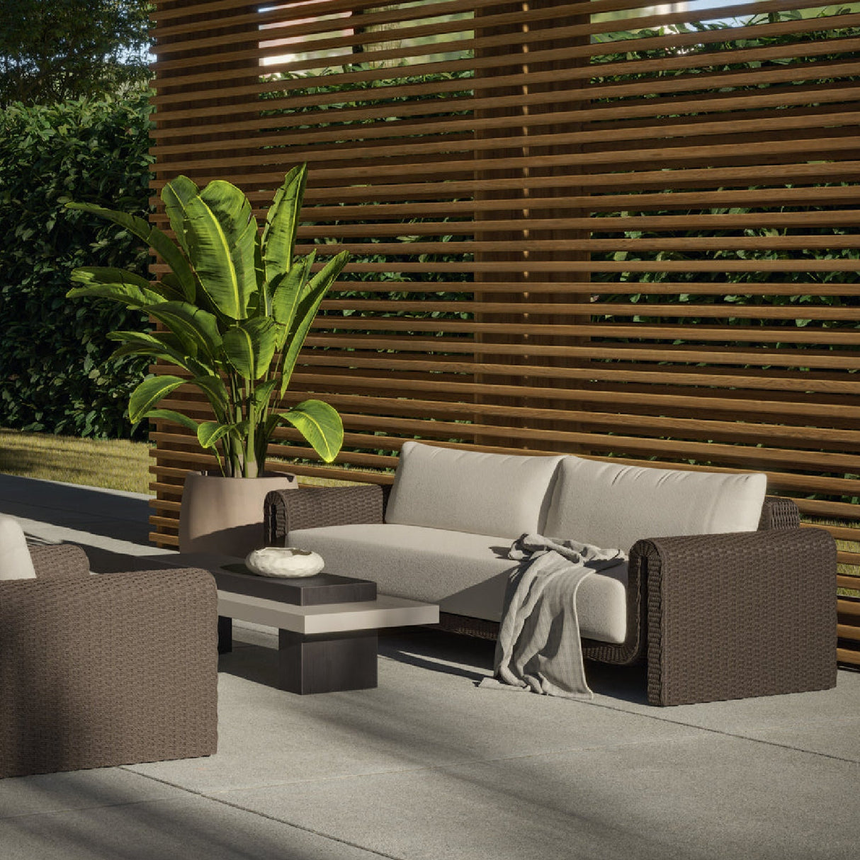 Twisted Wicker Outdoor Sofa by Splendido Tibi, alternate view 9