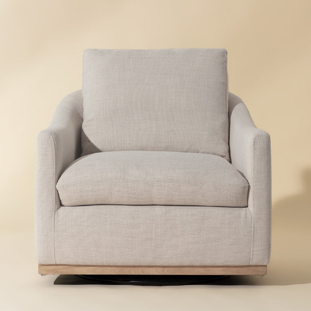 White Linen Swivel Lounge Chair by Splendido Corbin Accent Chair, alternate view 7