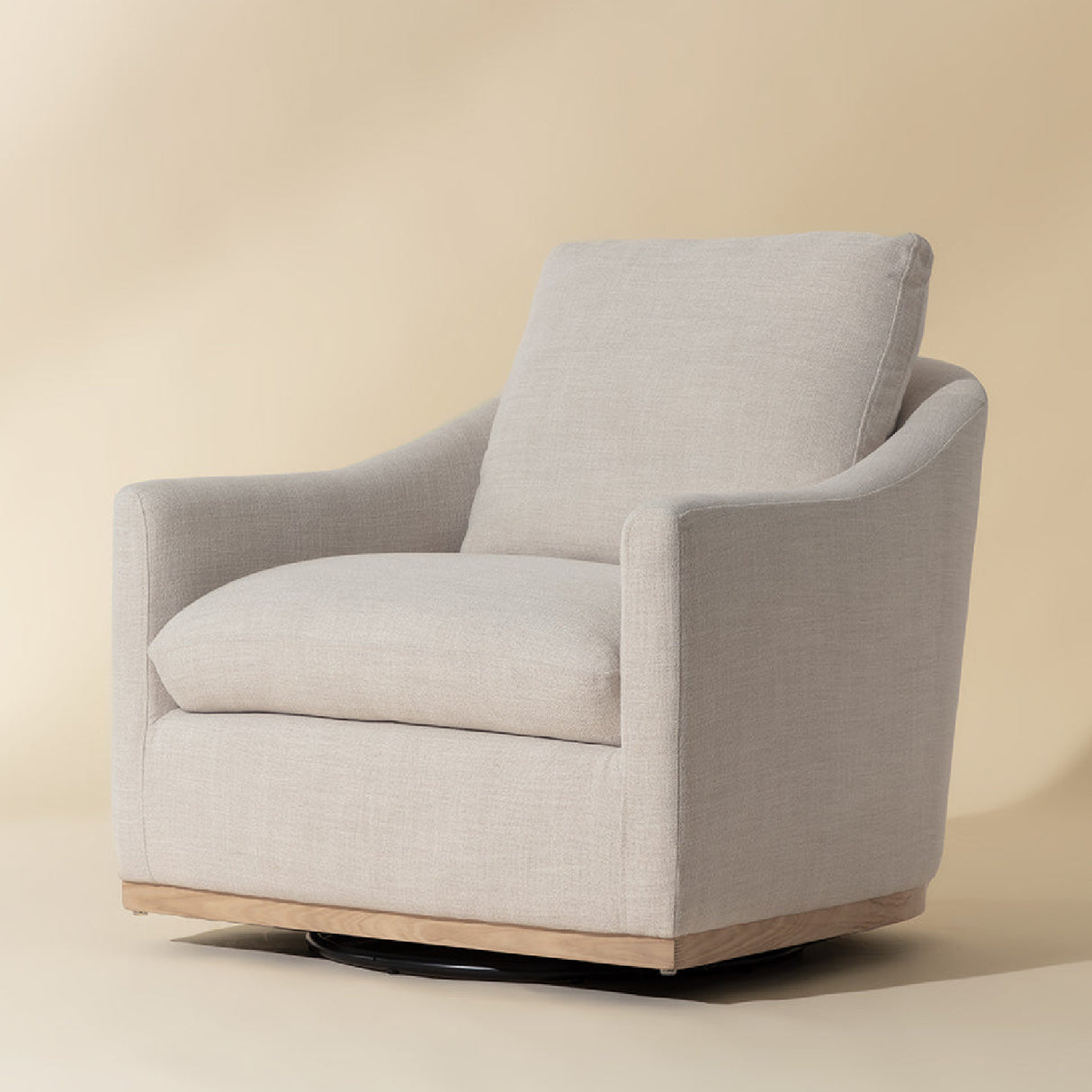 White Linen Swivel Lounge Chair by Splendido Corbin Accent Chair, alternate view 8