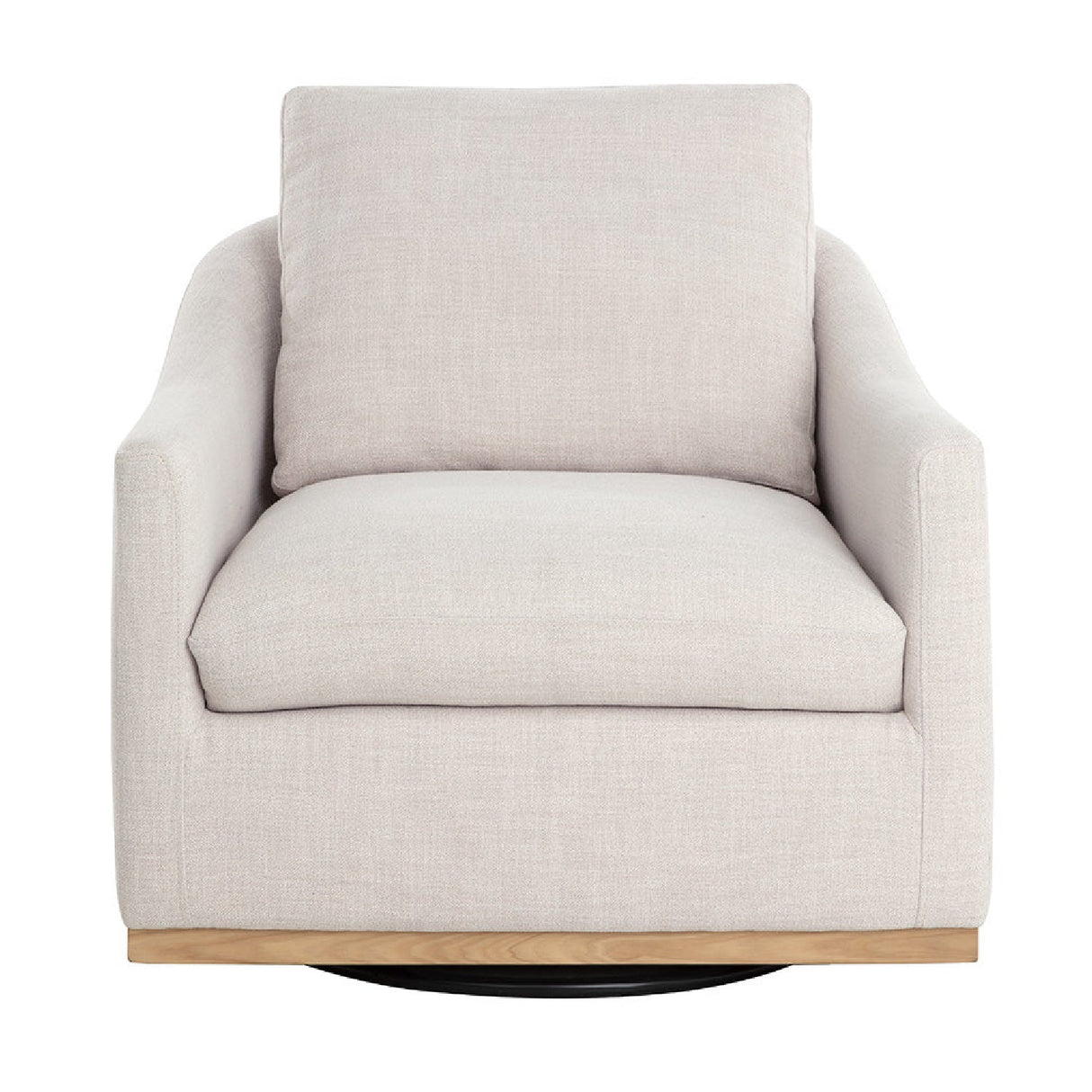 White Linen Swivel Lounge Chair by Splendido Corbin Accent Chair