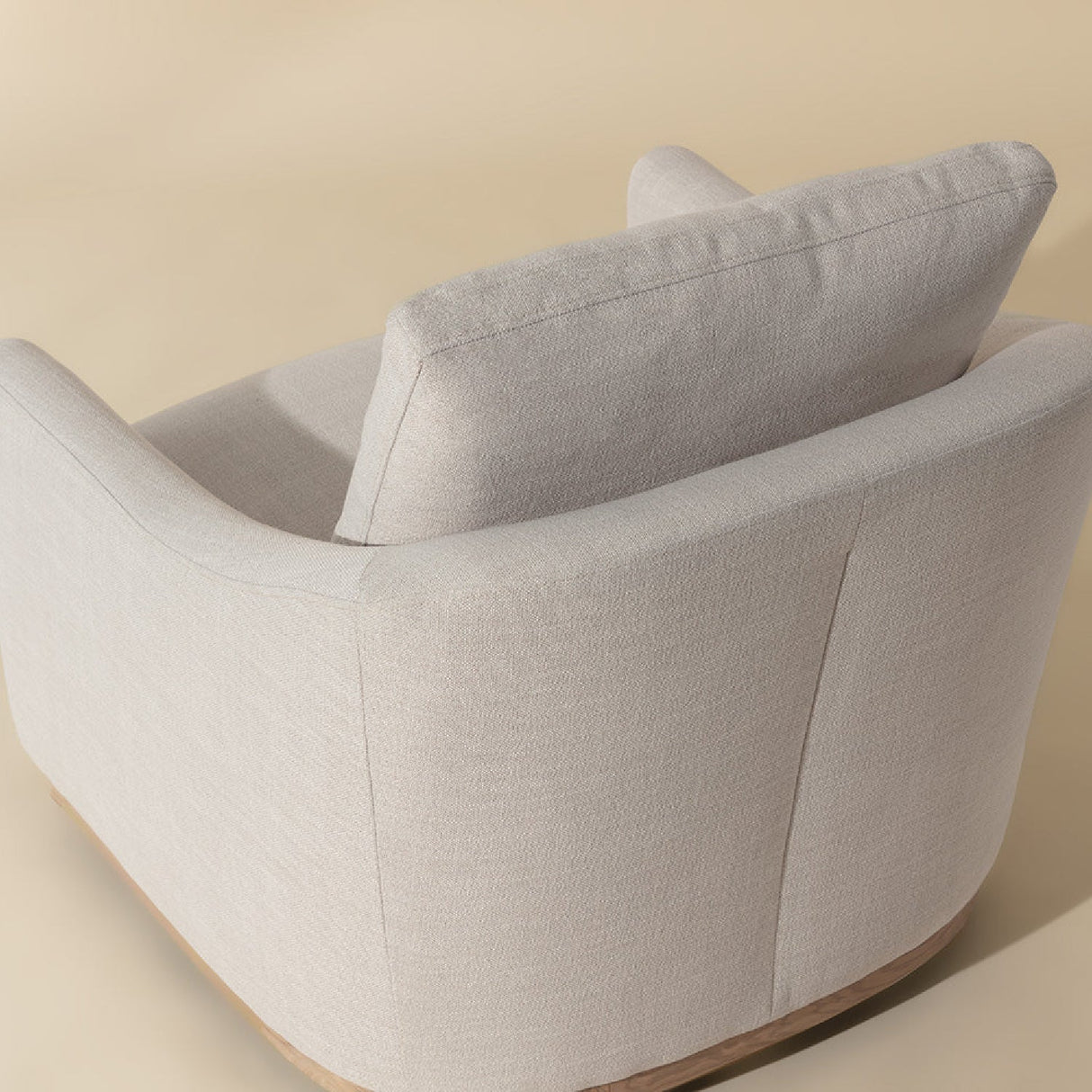 White Linen Swivel Lounge Chair by Splendido Corbin Accent Chair, alternate view 9