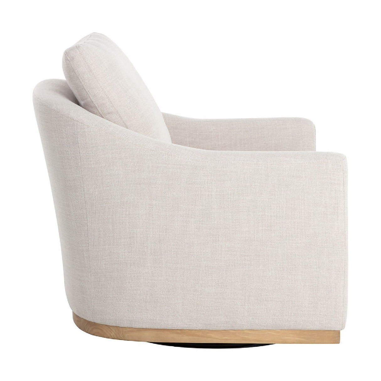 White Linen Swivel Lounge Chair by Splendido Corbin Accent Chair, alternate view 4