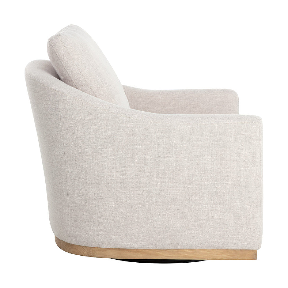 White Linen Swivel Lounge Chair | Oroa.com