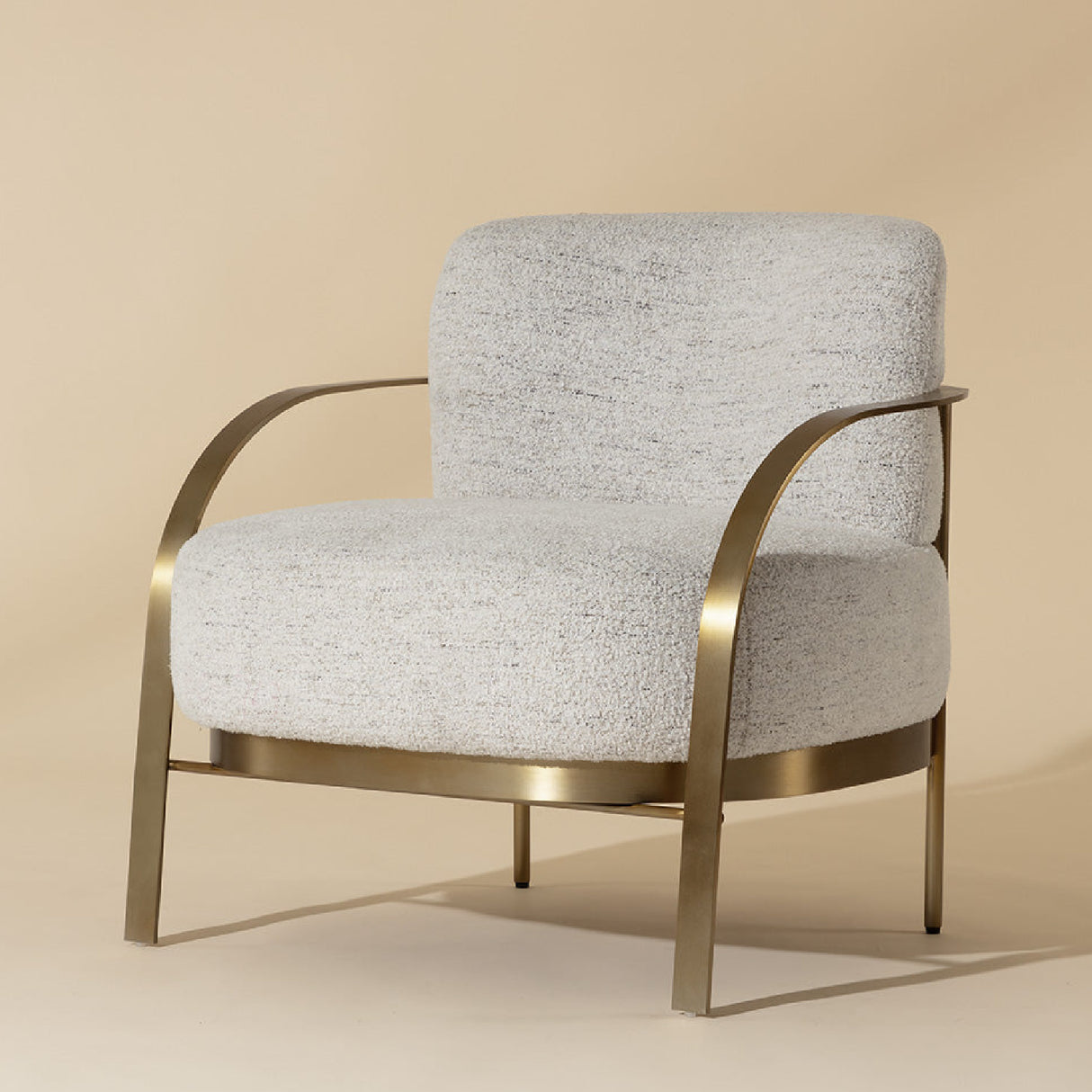 Gold Framed Fabric Lounge Chair by Splendido Daphne Accent Chair, alternate view 7