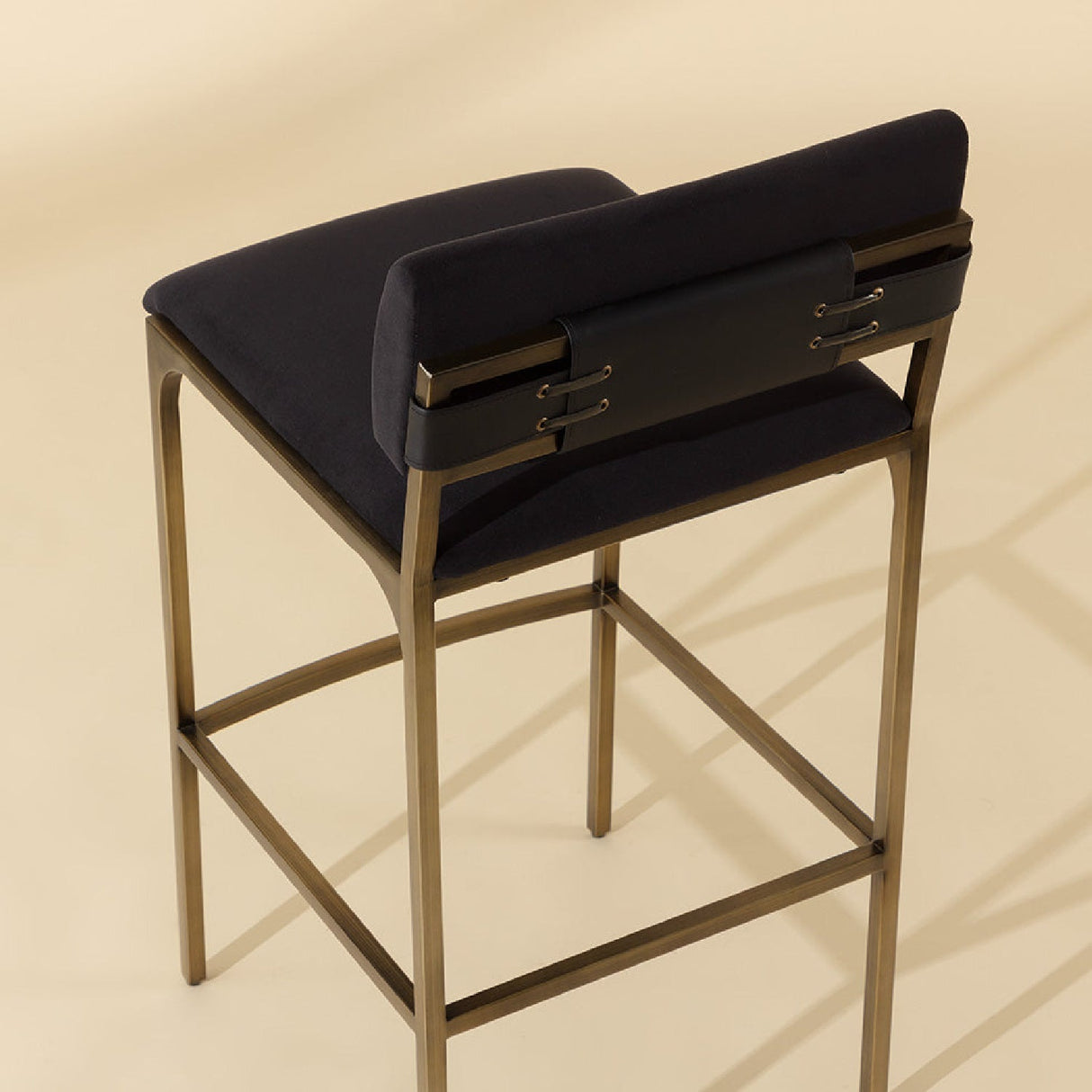 Black Fabric Bar Stool by Splendido Mori Barstool, alternate view 7