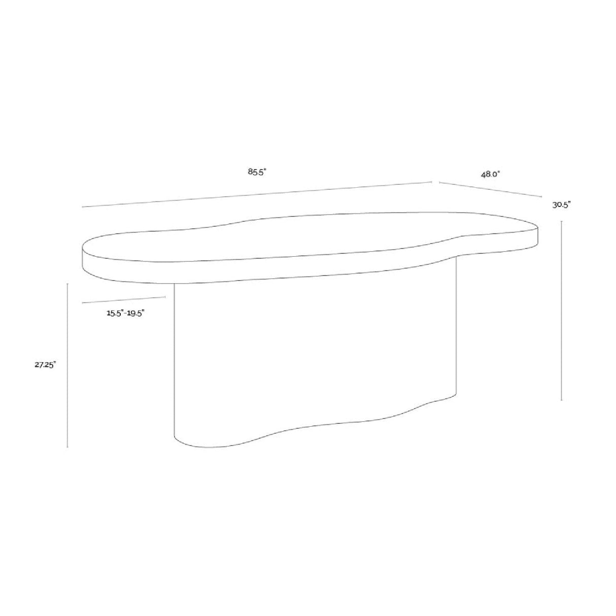 Organic-Shaped Indoor/Outdoor Dining Table by Splendido Idris, alternate view 8