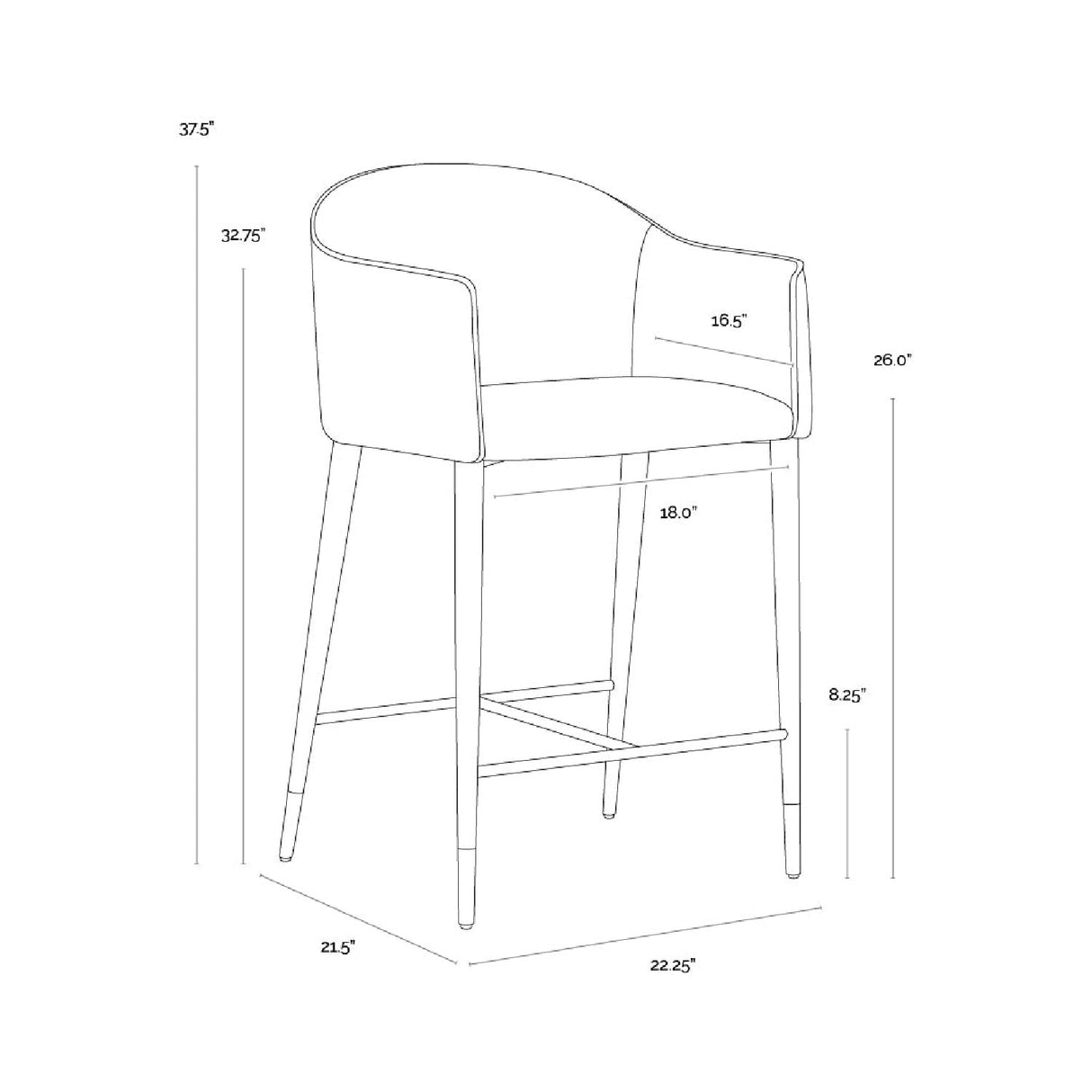Cream Leather Counter Stool by Splendido Kylin, alternate view 9