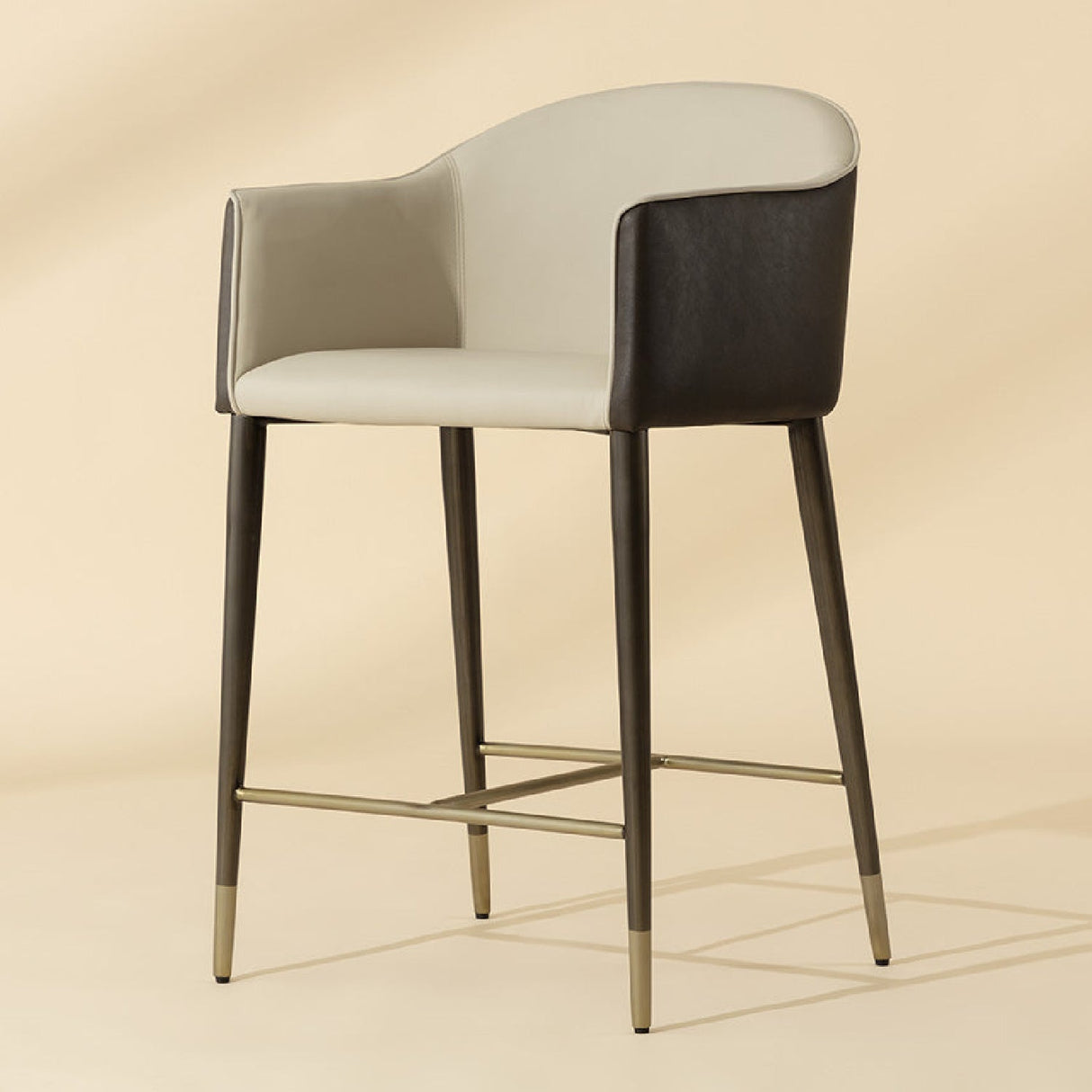 Cream Leather Counter Stool by Splendido Kylin, alternate view 7
