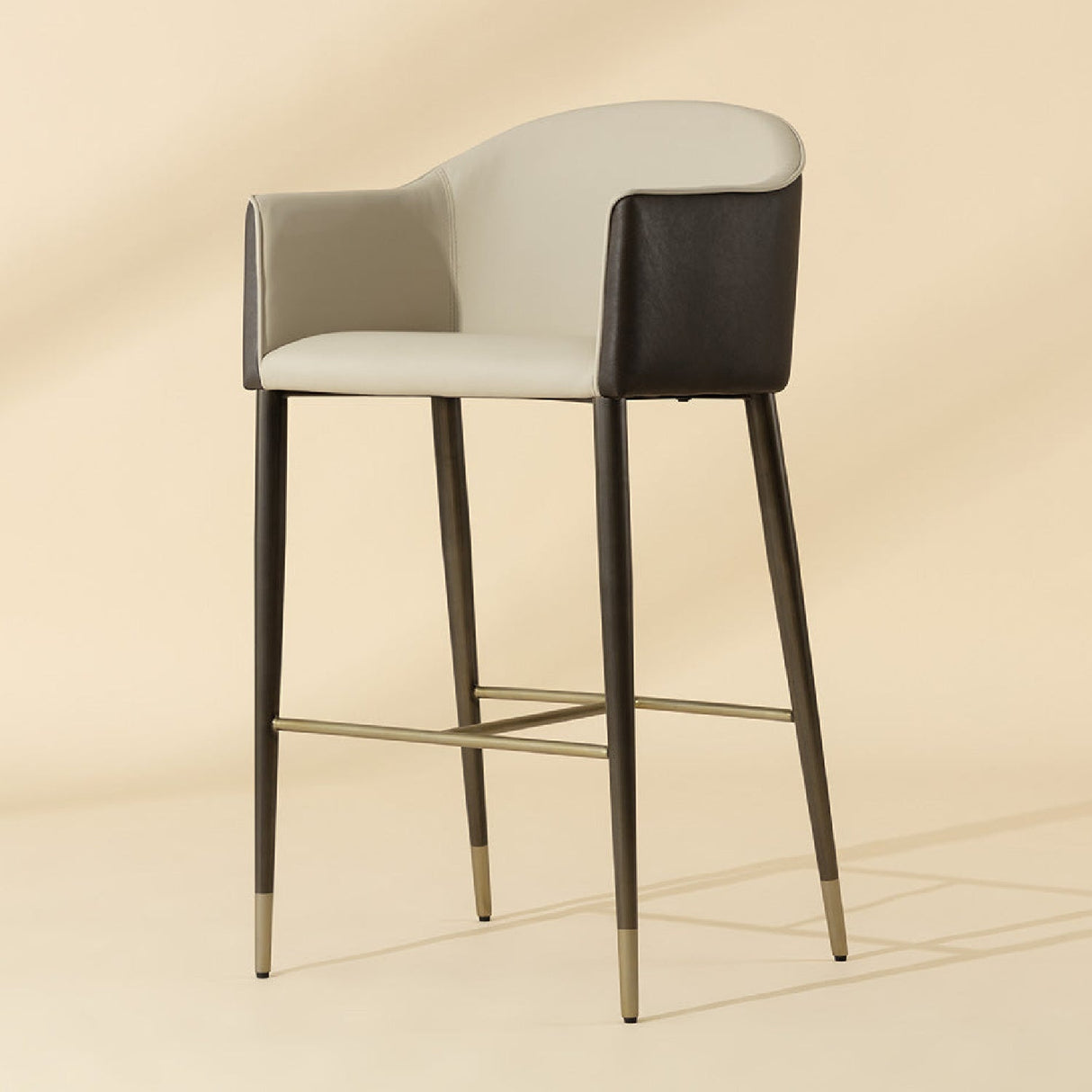 Cream Leather Bar Stool by Splendido Kylin Barstool, alternate view 7