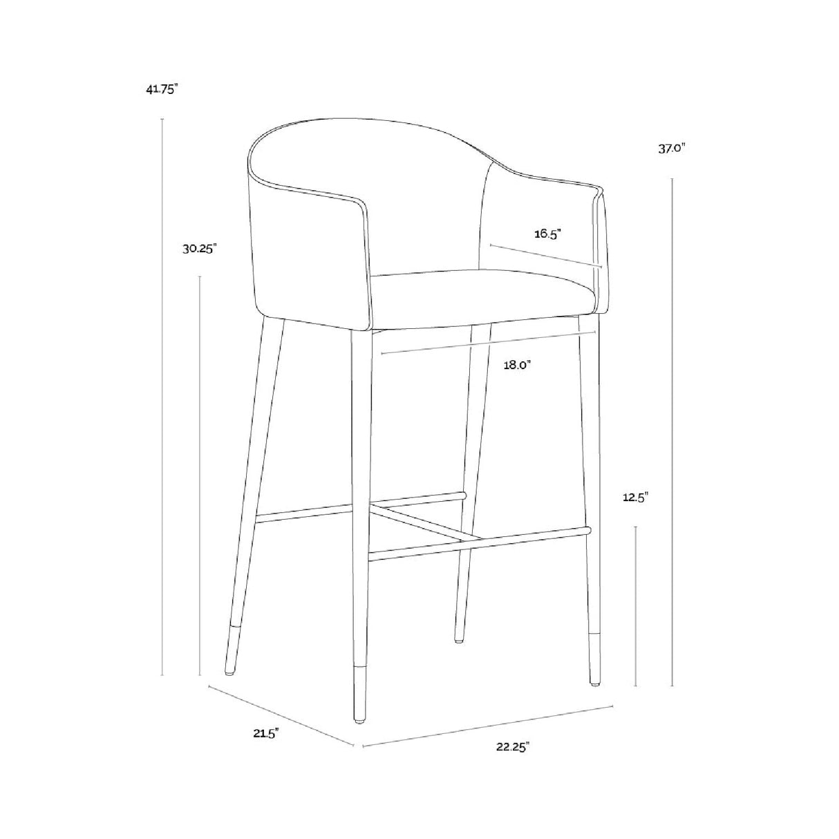 Cream Leather Bar Stool by Splendido Kylin Barstool, alternate view 8