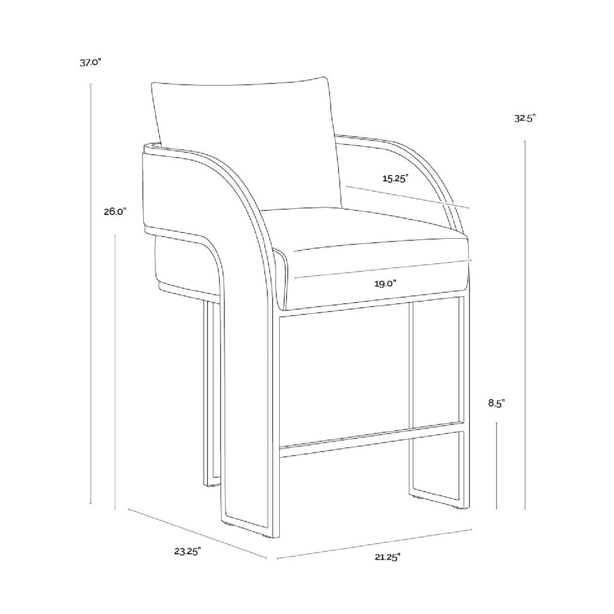 3-Legged Leather Counter Stool by Splendido Baz, alternate view 10