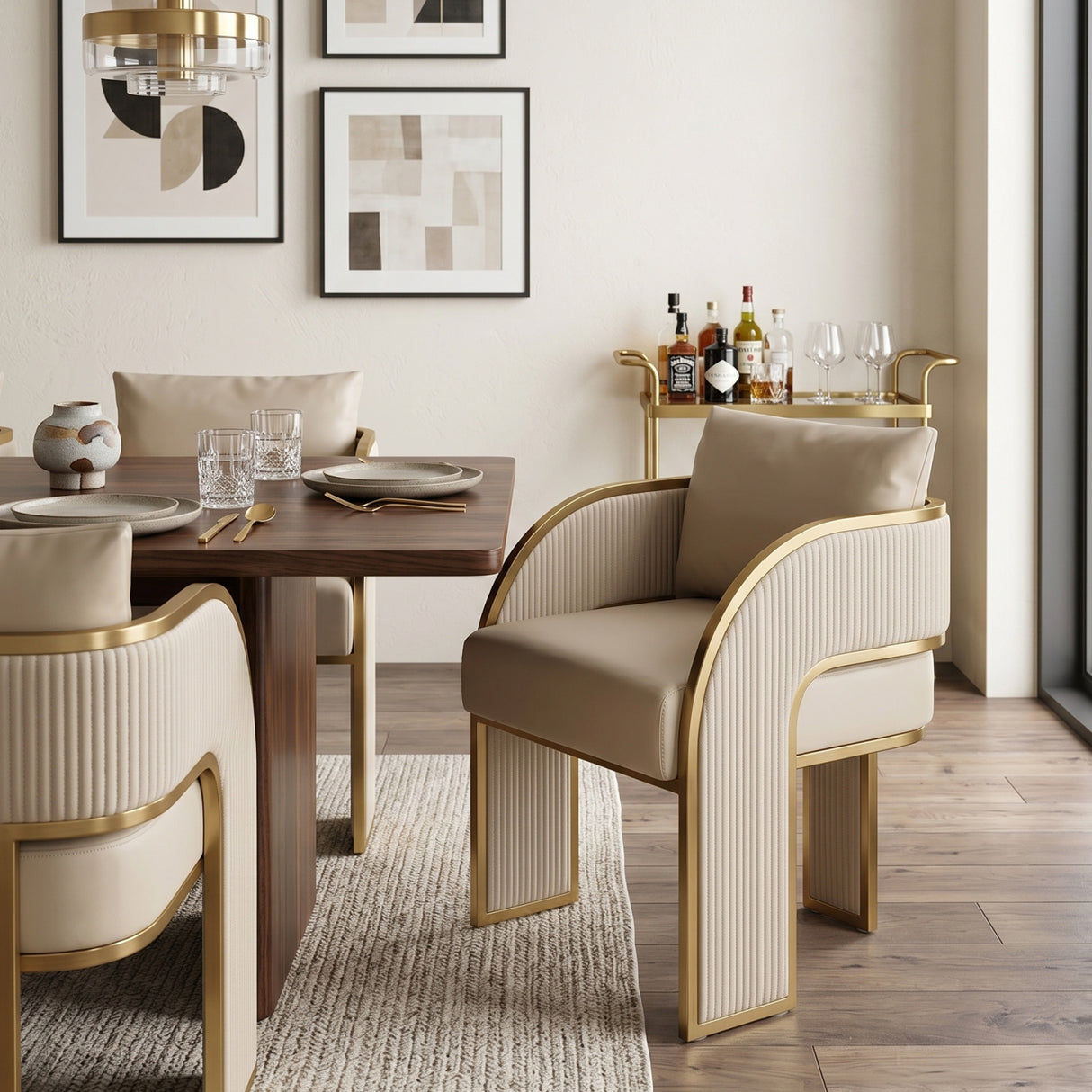 3-Legged Leather Dining Chair by Splendido Baz, alternate view 2