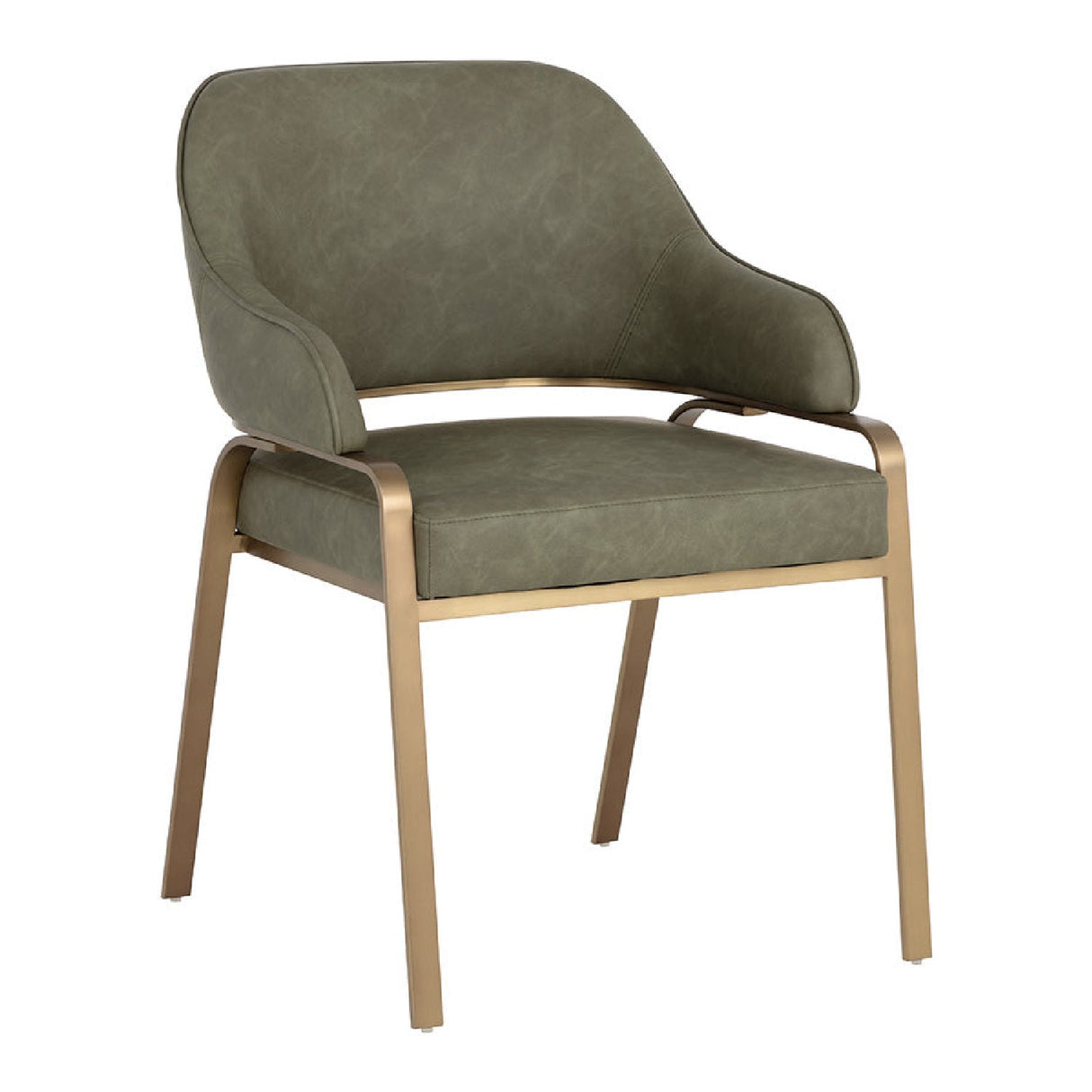Curved-Back Leather Dining Armchair by Splendido Malachi Dining Chair