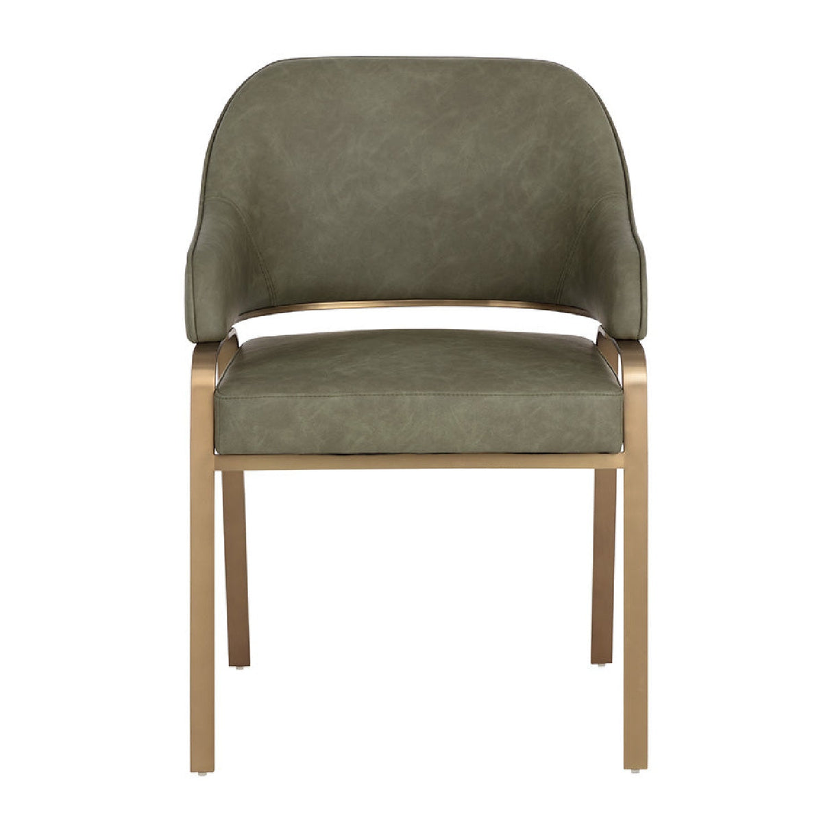 Curved-Back Leather Dining Armchair by Splendido Malachi Dining Chair, alternate view 3