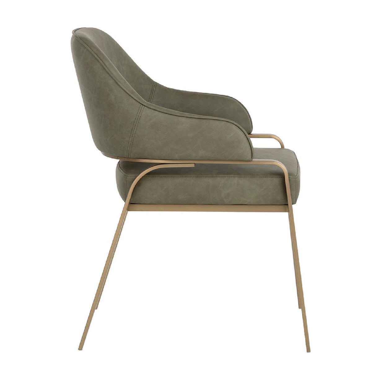 Curved-Back Leather Dining Armchair by Splendido Malachi Dining Chair, alternate view 4