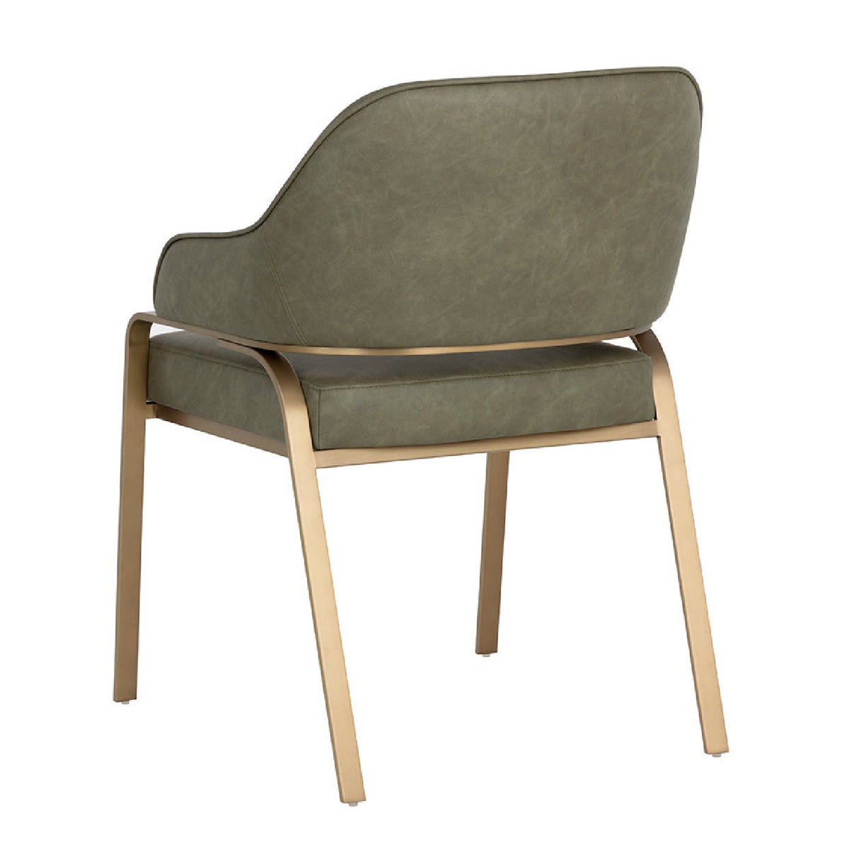 Curved-Back Leather Dining Armchair by Splendido Malachi Dining Chair, alternate view 5