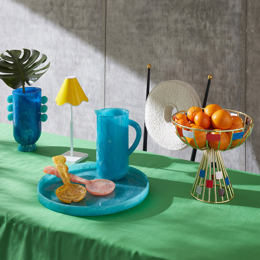 Blue Marbleized Vase | Jonathan Adler Mustique Disc | Oroa.com