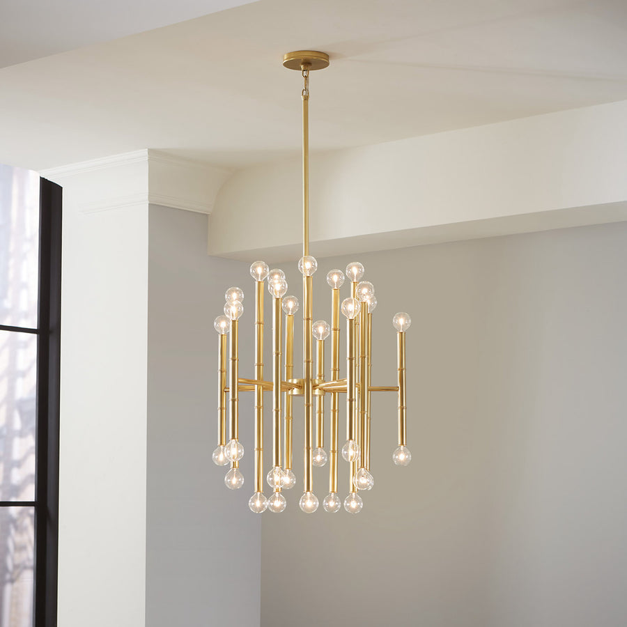 Bamboo Detail Brass Chandelier | Jonathan Adler Meurice | Oroa.com
