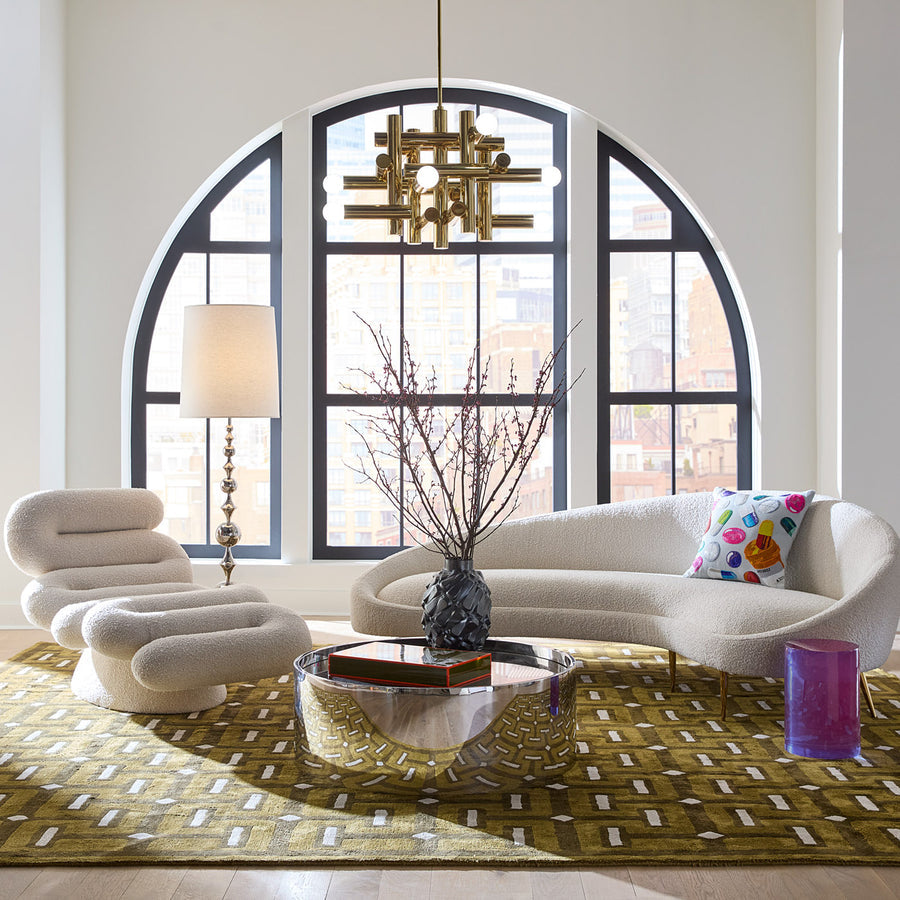 Tube-Shaped Bouclé Chaise Lounge | Jonathan Adler Serpentine | Oroa.com