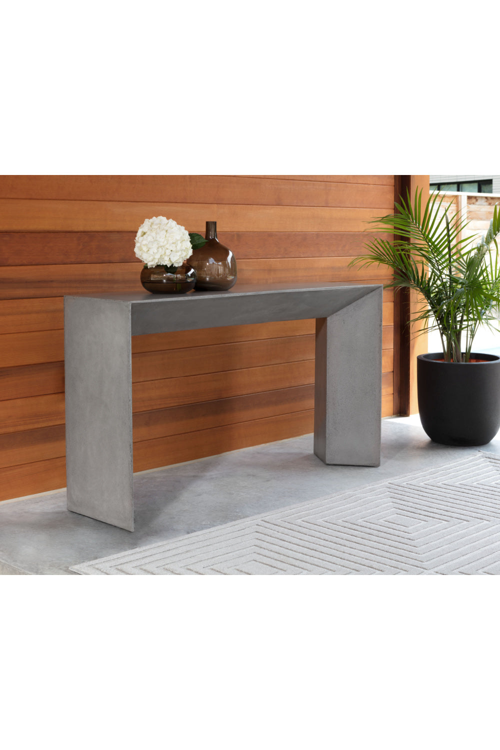 Modern European furniture - Gray Concrete Indoor/Outdoor Console Table - www.oroa.com