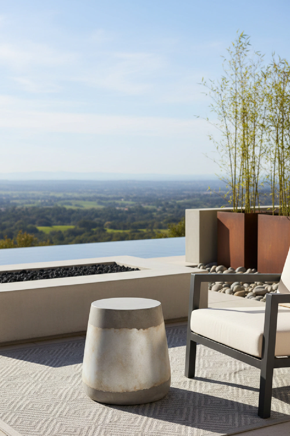 Silver Indoor/Outdoor End Table by Splendido Aries Side Table, alternate view 2
