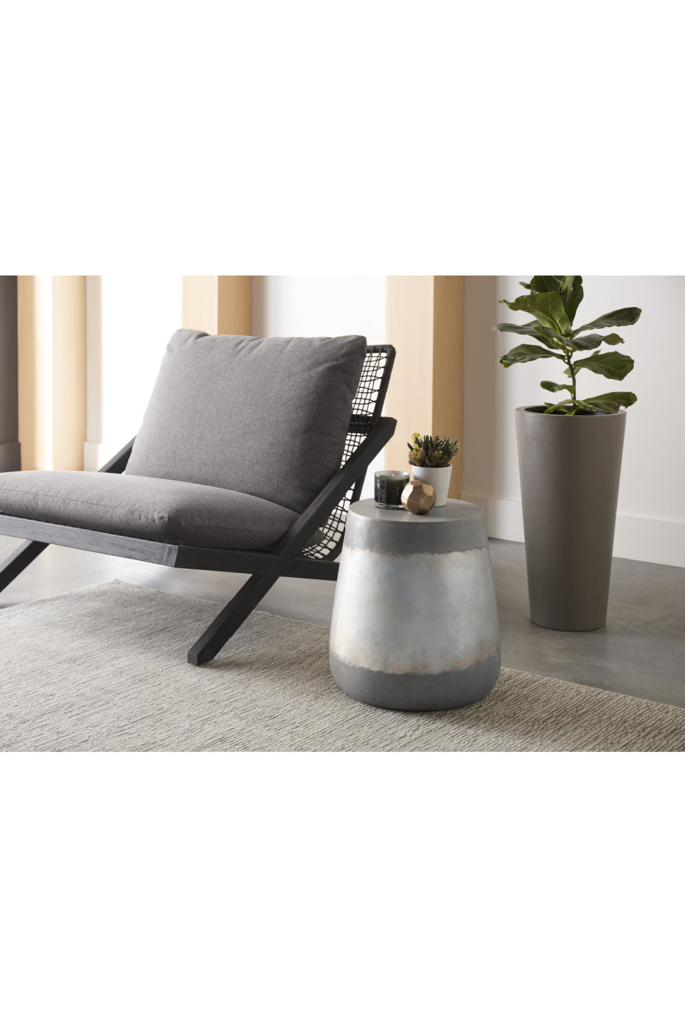 Silver Indoor/Outdoor End Table by Splendido Aries Side Table, alternate view 5