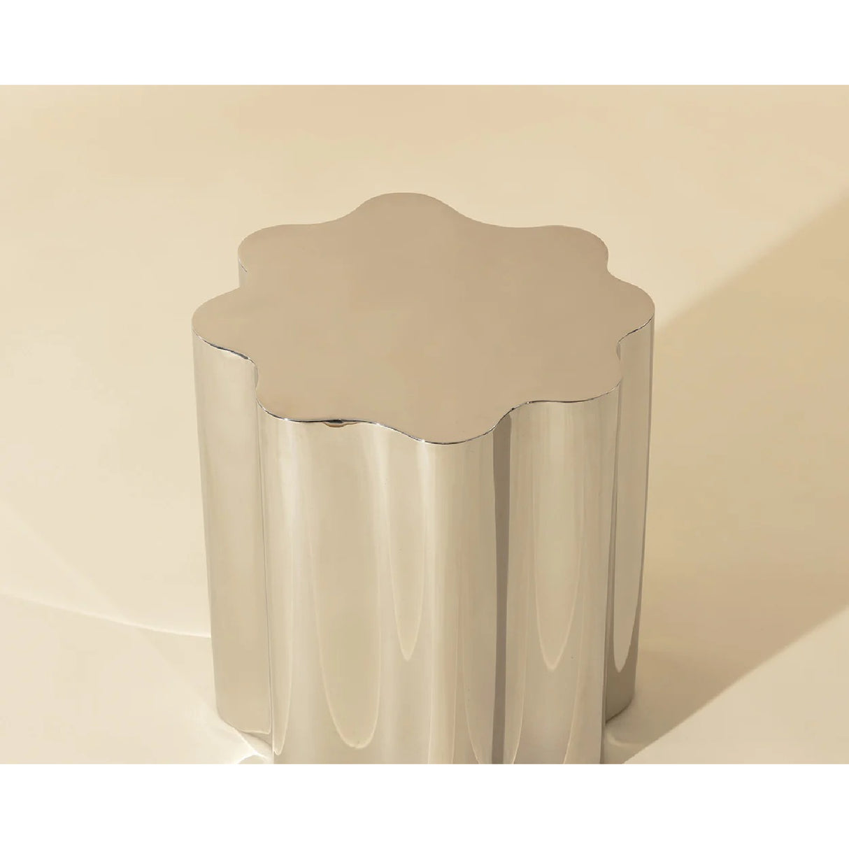 Modern European furniture - Silver Organic-Shaped Side Table - www.oroa.com | Oroa.com